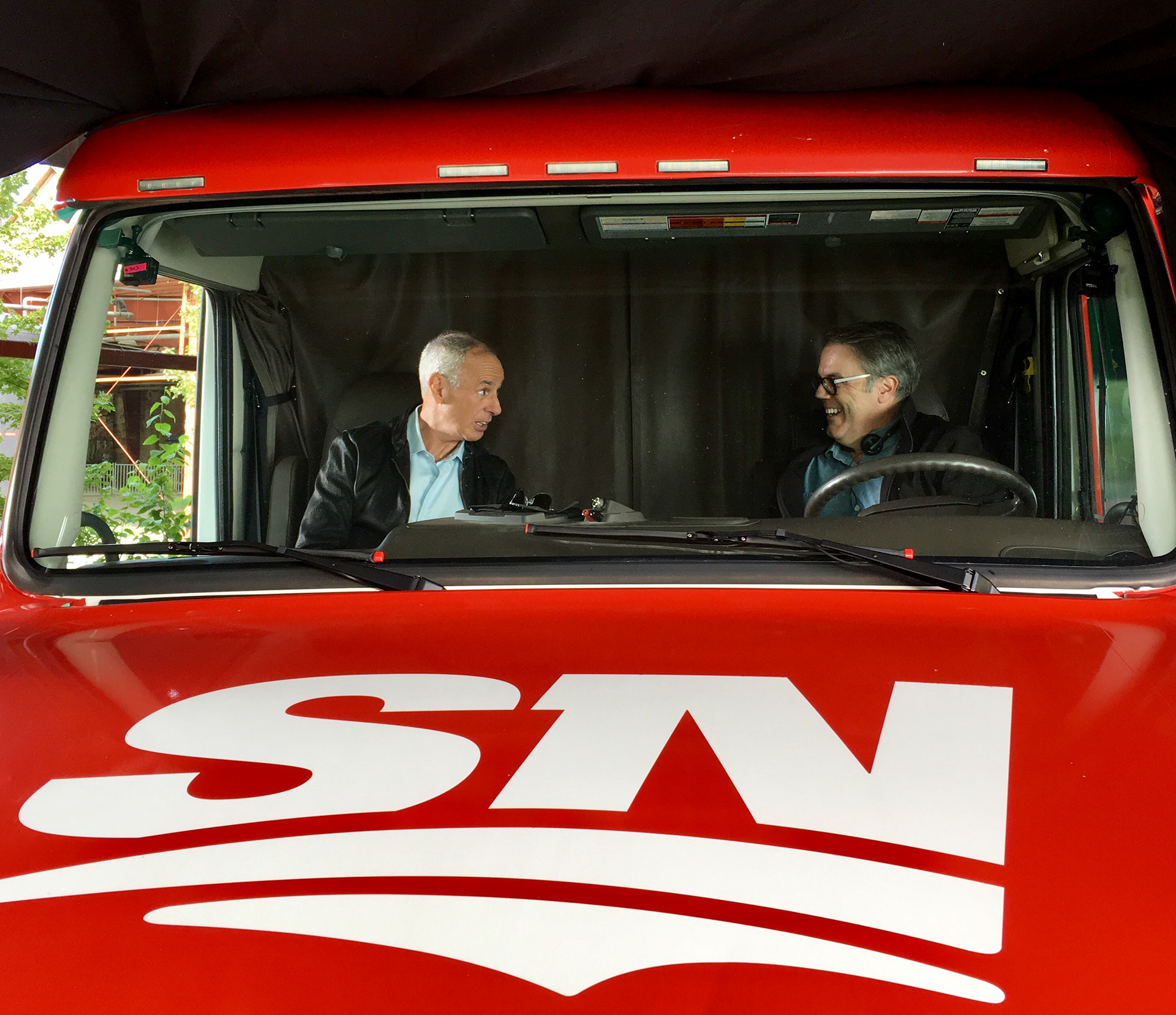 On set with Ron Maclean