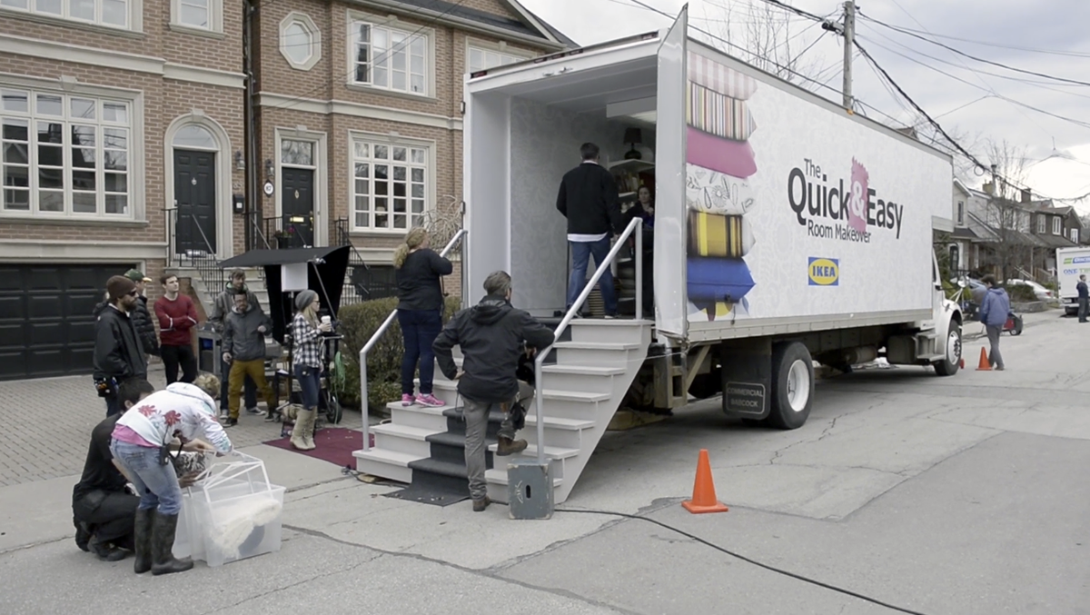 Directing inside the Ikea truck