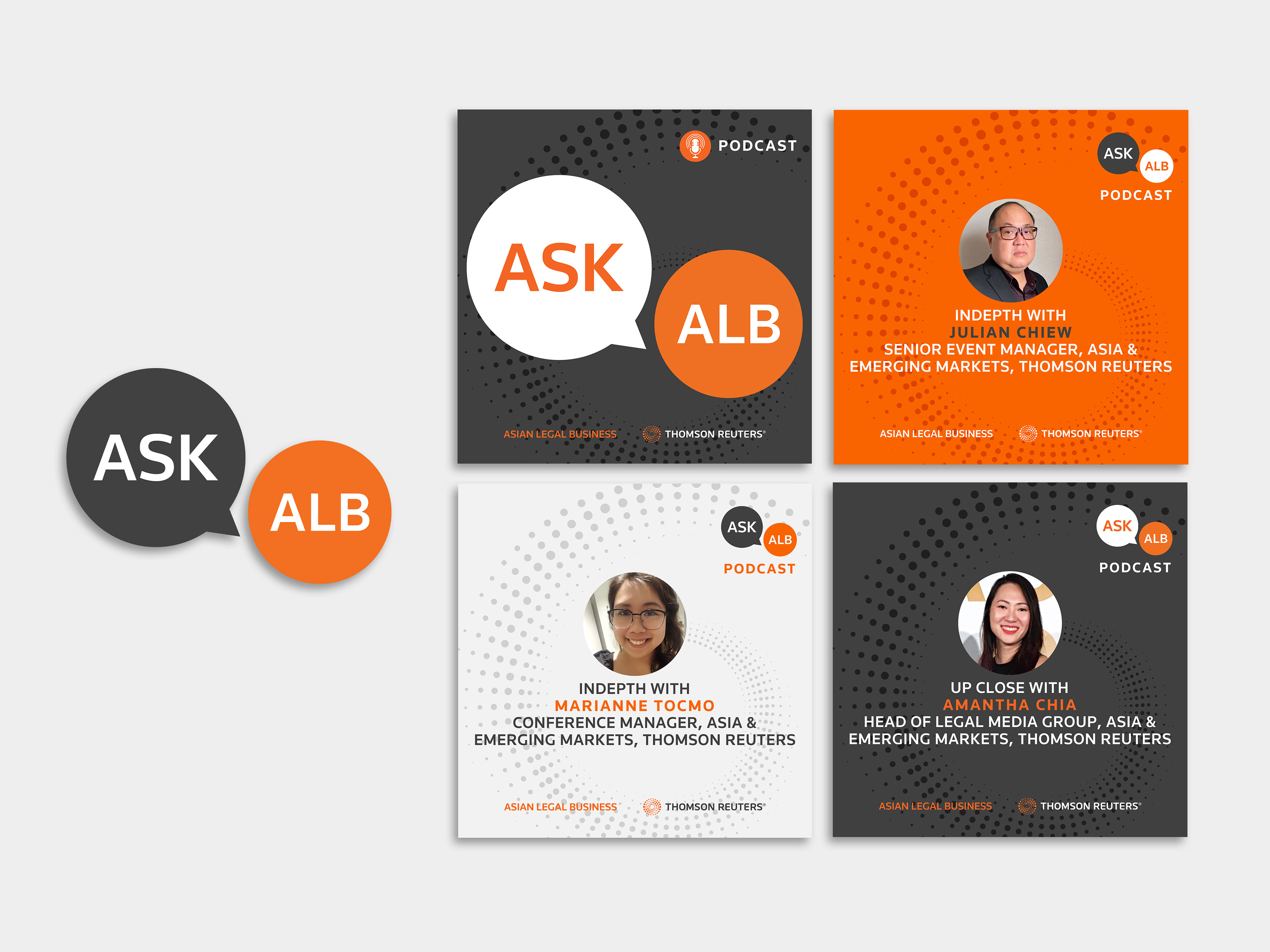 Ask ALB Logo + Podcast Cards