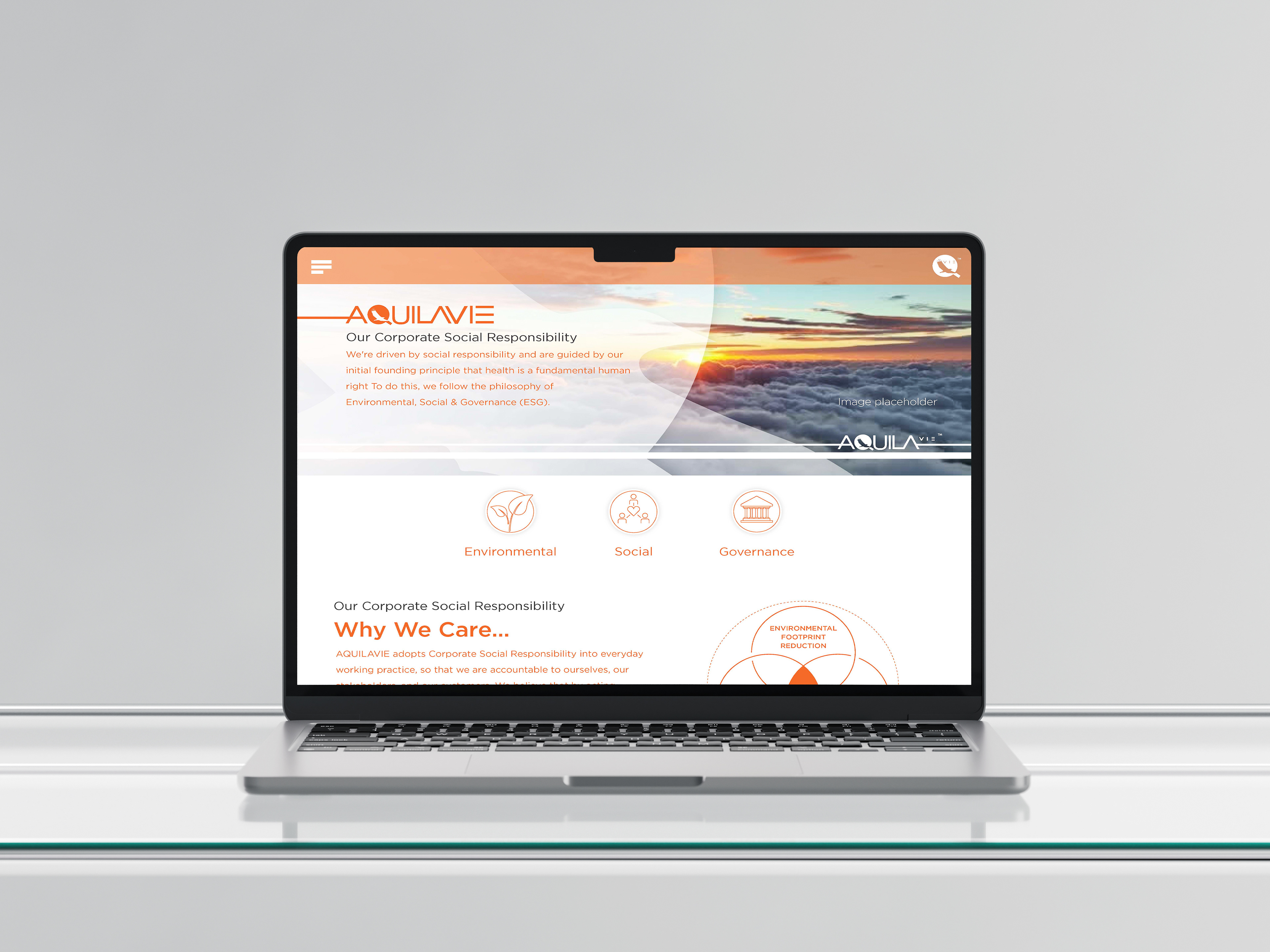 Aquila Healthcare Website Layout