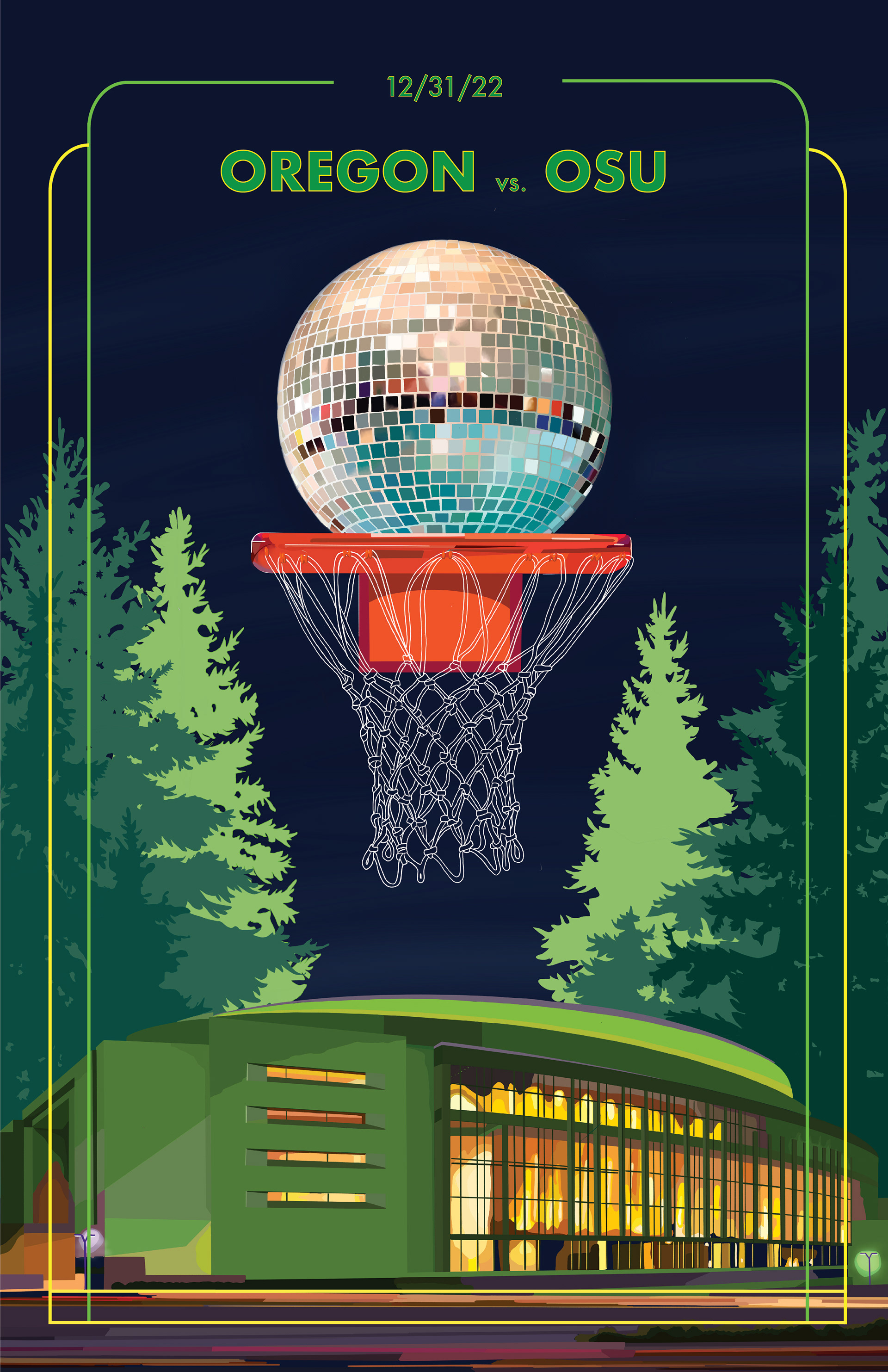 gameday poster for UO MBB team v. OSU