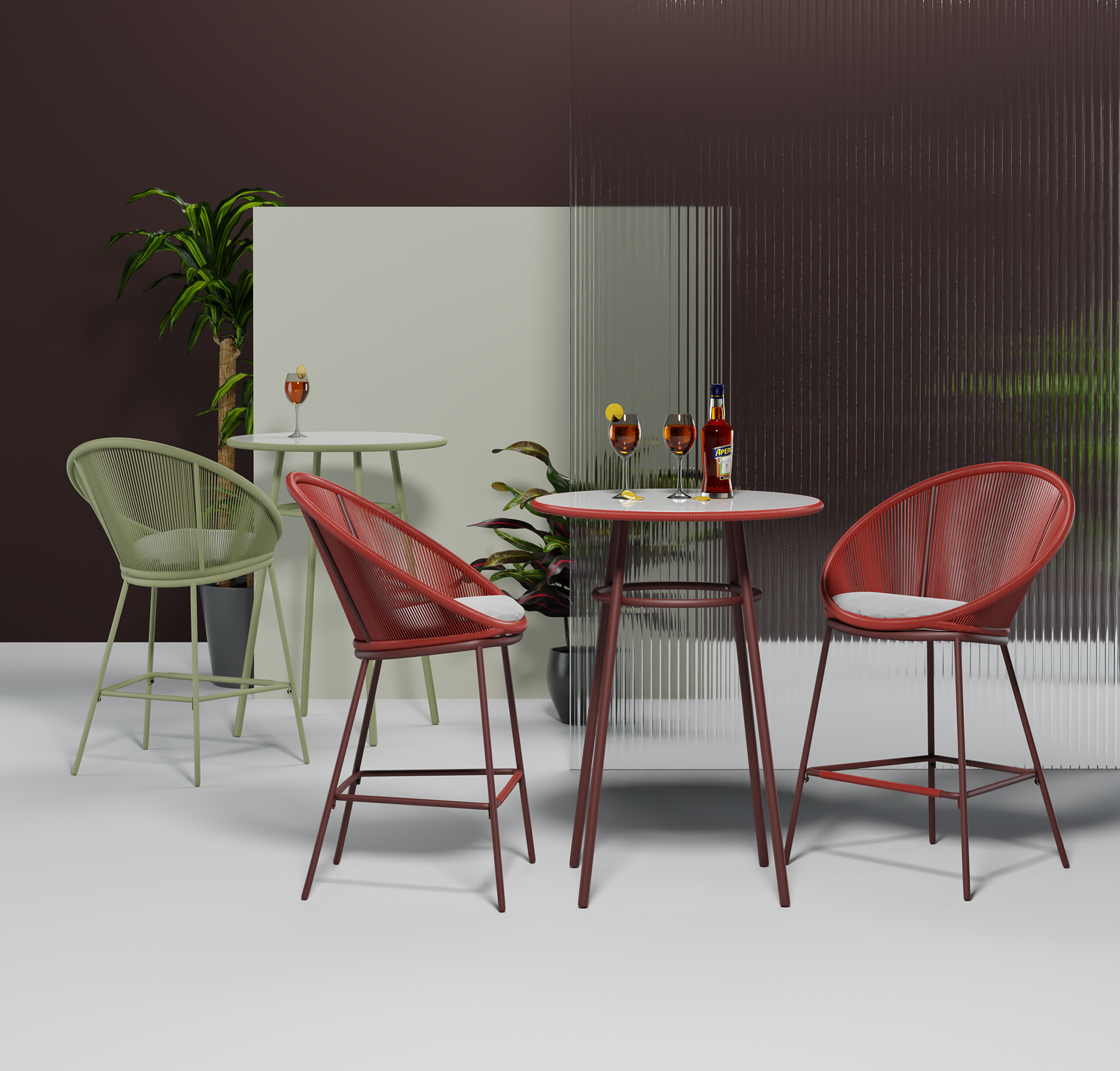 Initial bar concept render shown to the customer.