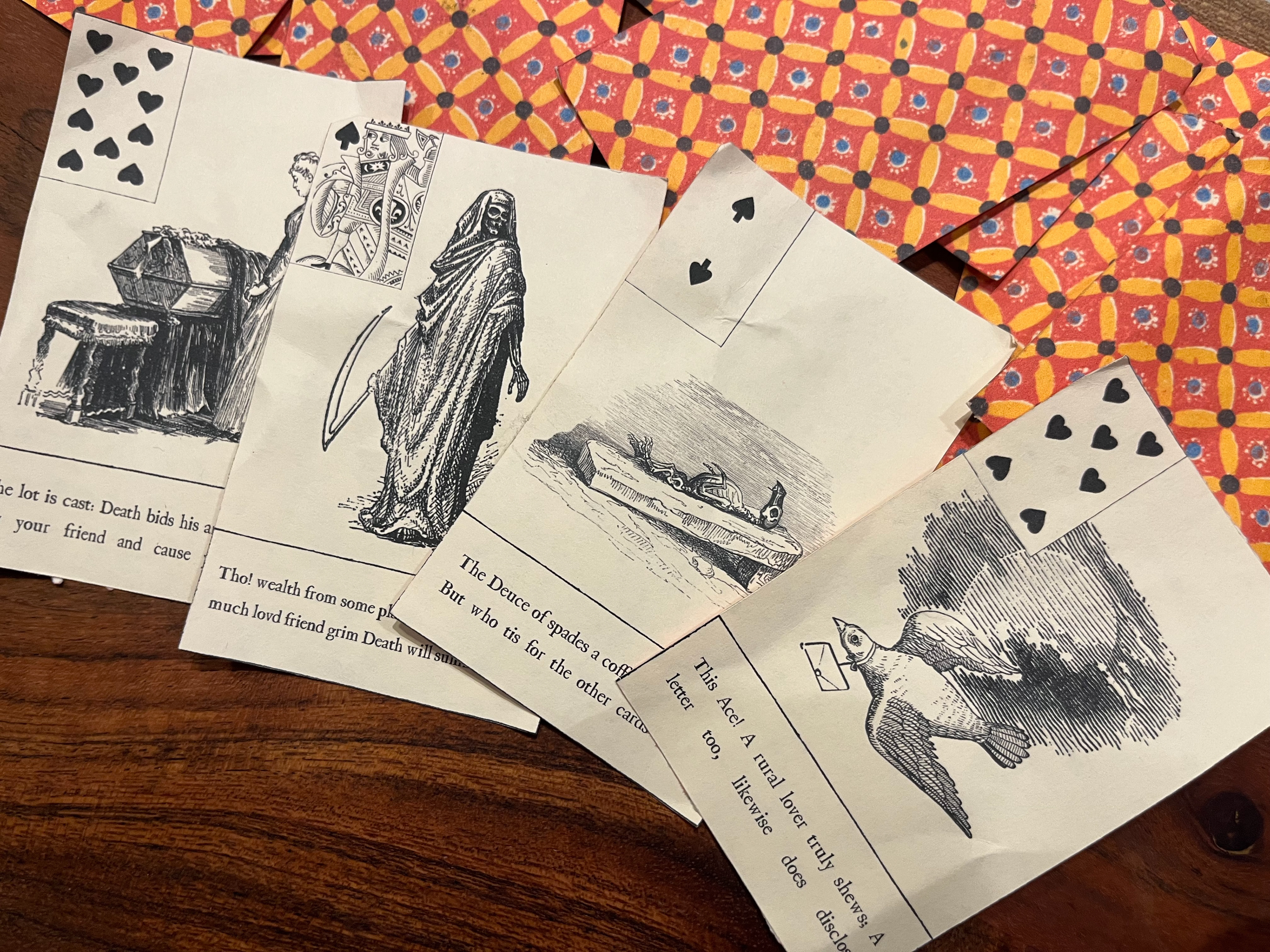 Georgian style tarot cards for hanging day market stall