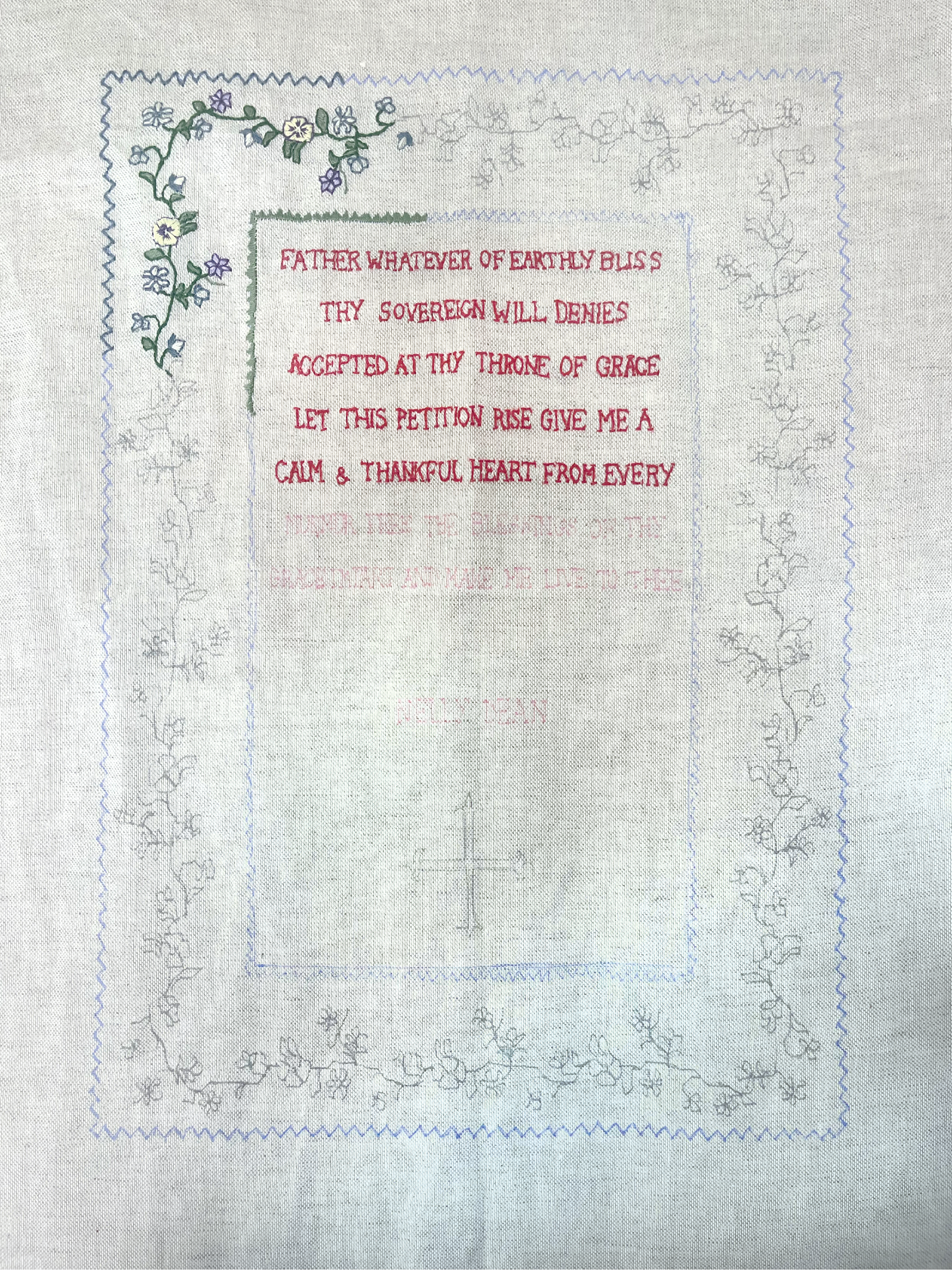 Finished embroidery by Louise Longworth