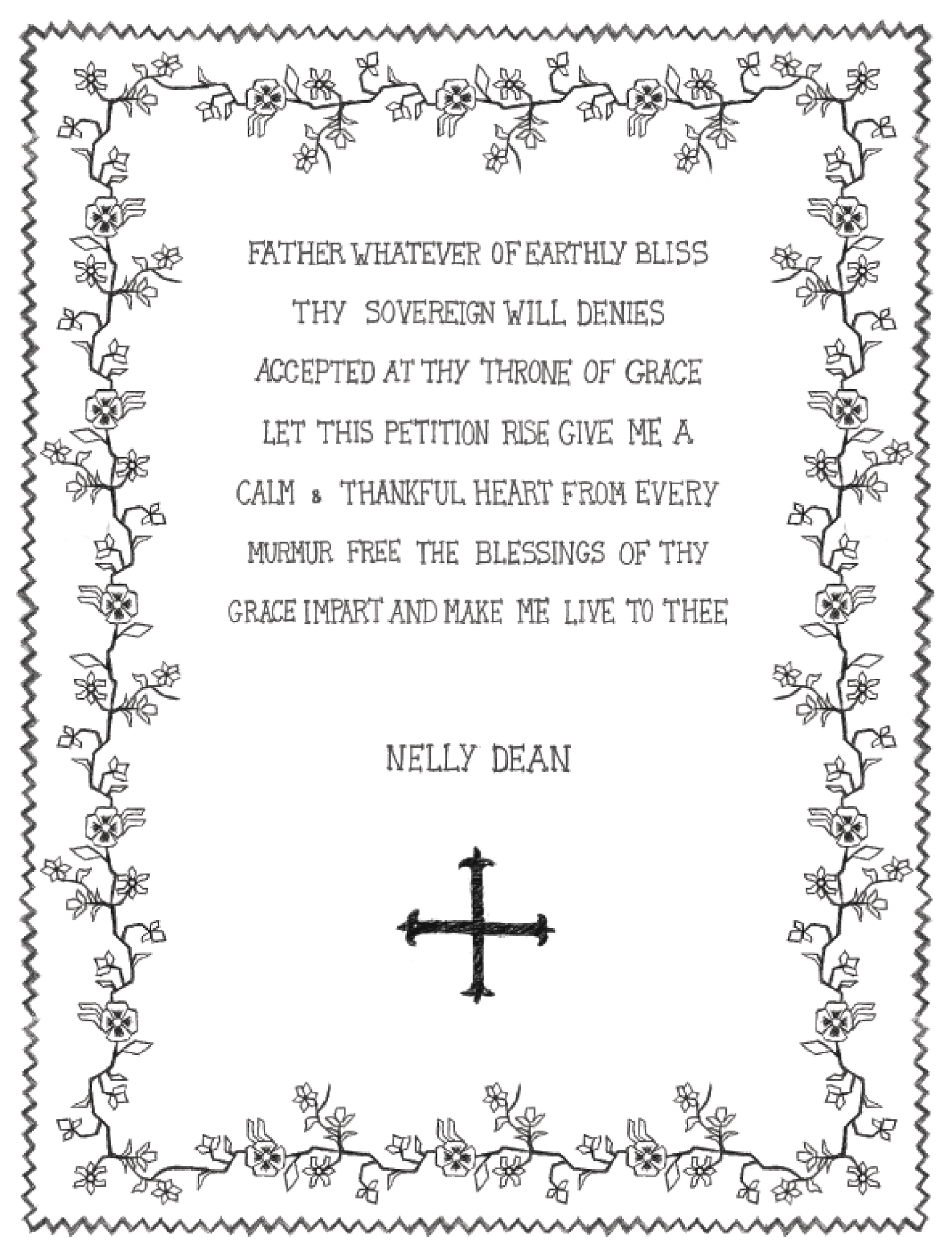 Initial sketches of Nelly's embroidery