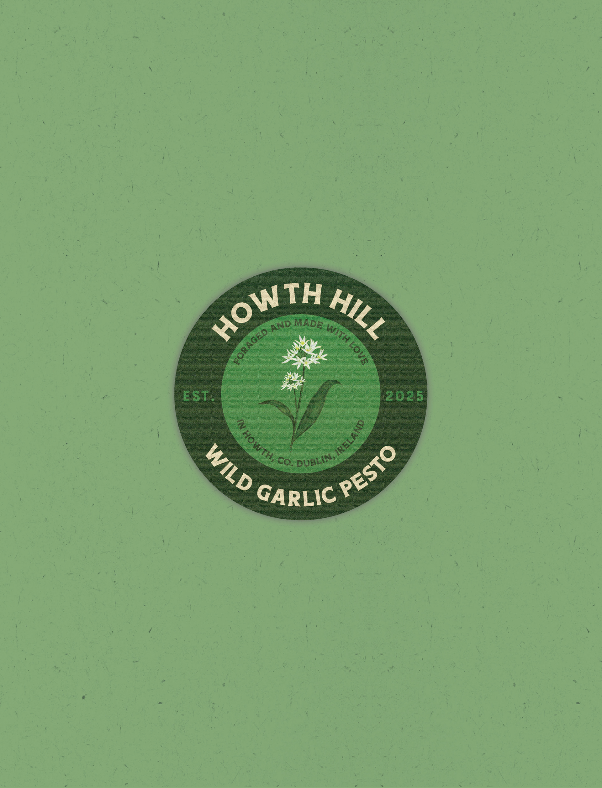 "Howth Hill wild garlic pesto" - Pesto  label