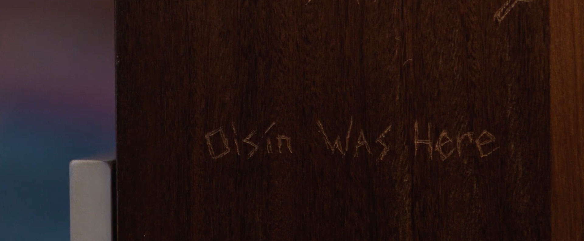 Hand etched in bed side table