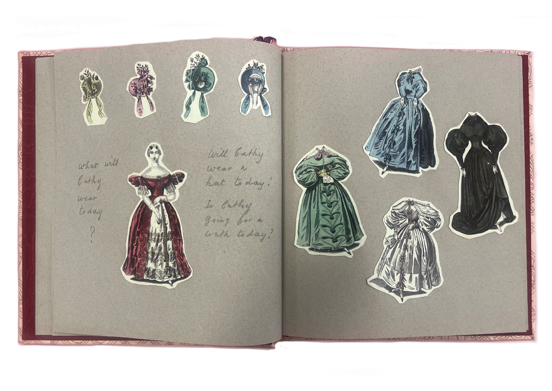 6. Victorian fashion plate cut outs for dress-up-Cathy (calligraphy by Franny Bennett)