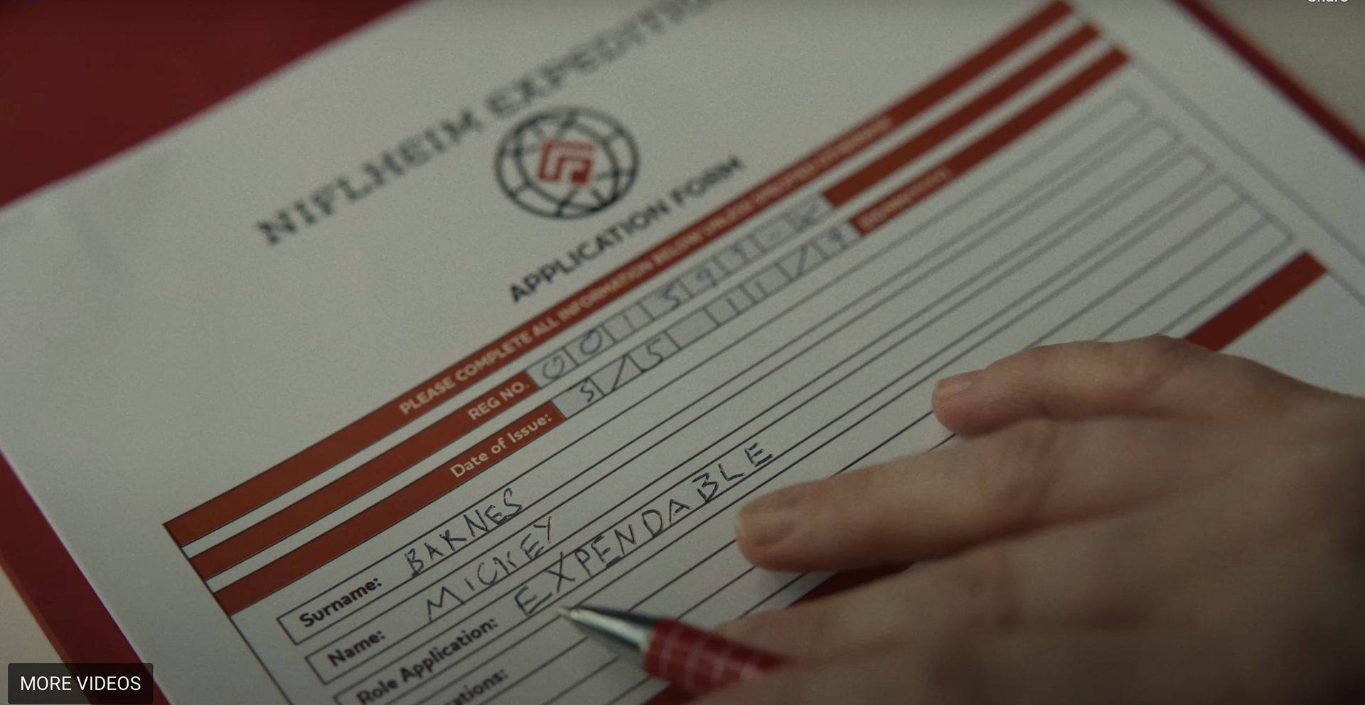 The Expendable application form myself and Betty worked on