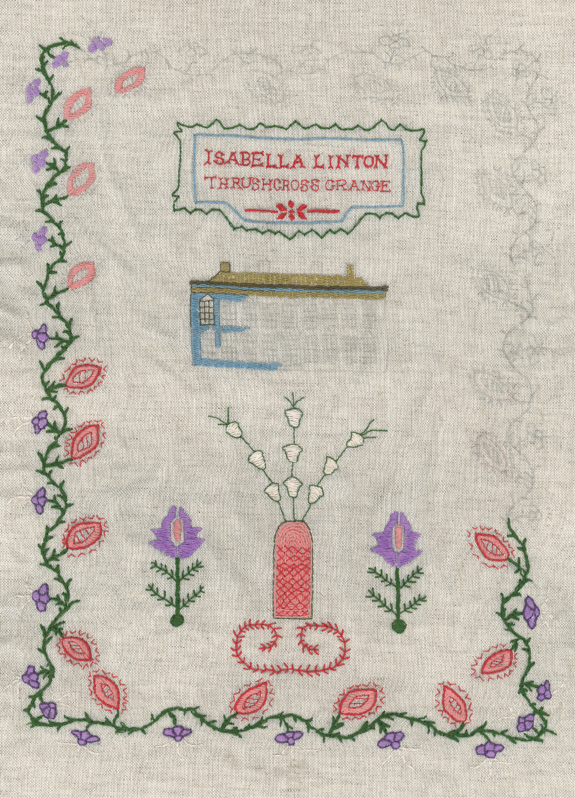 Finished embroidery by Louise Longworth