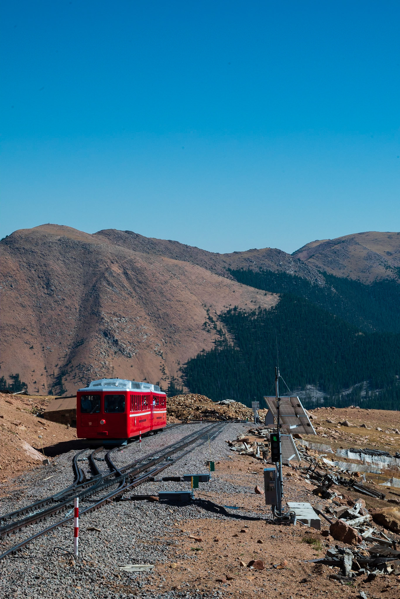 Train Waiting to be Passed at the Alpine Siding