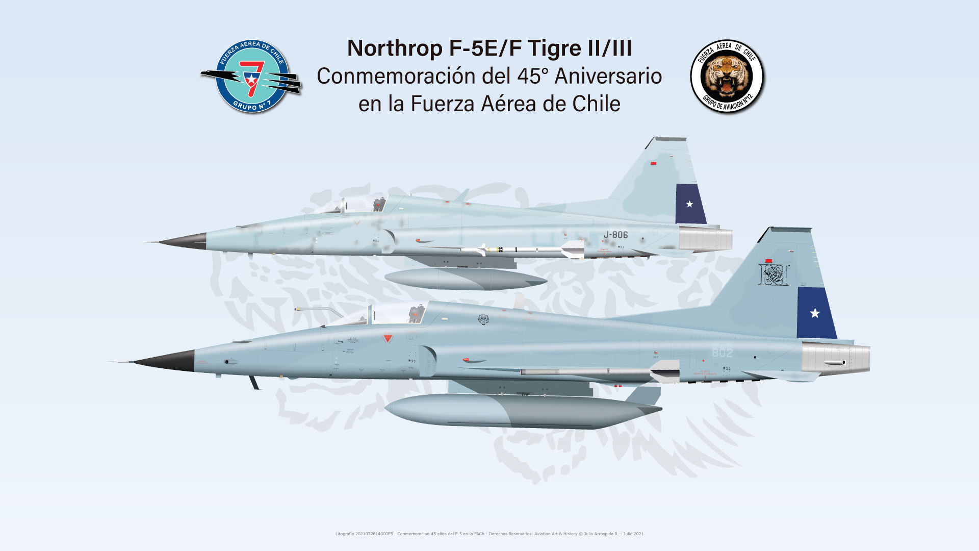 Conmemoración del 45° Aniversario del F-5E/F Tigre II/III en la Fuerza Aérea de Chile