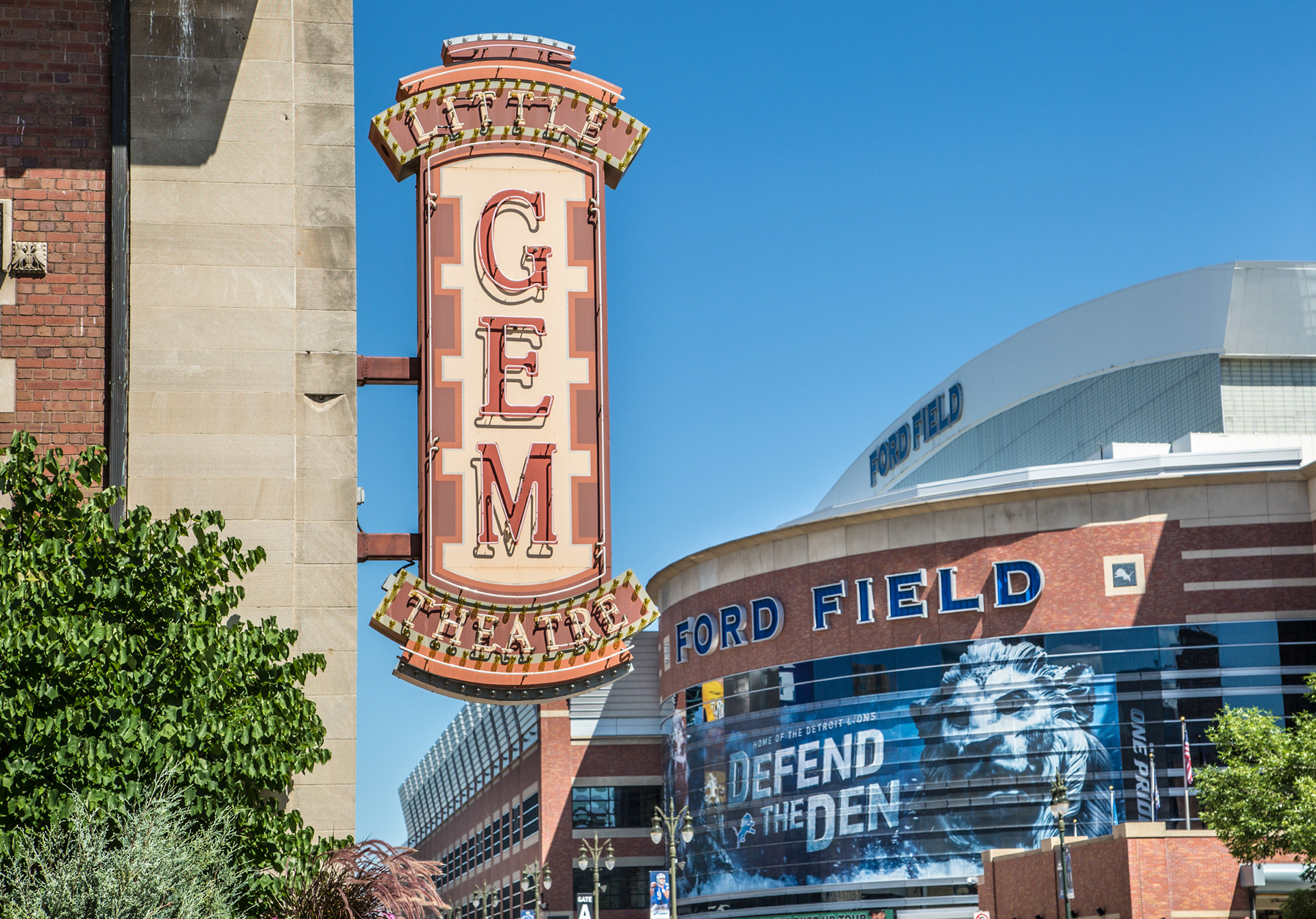 The Gem Theater and Ford Field