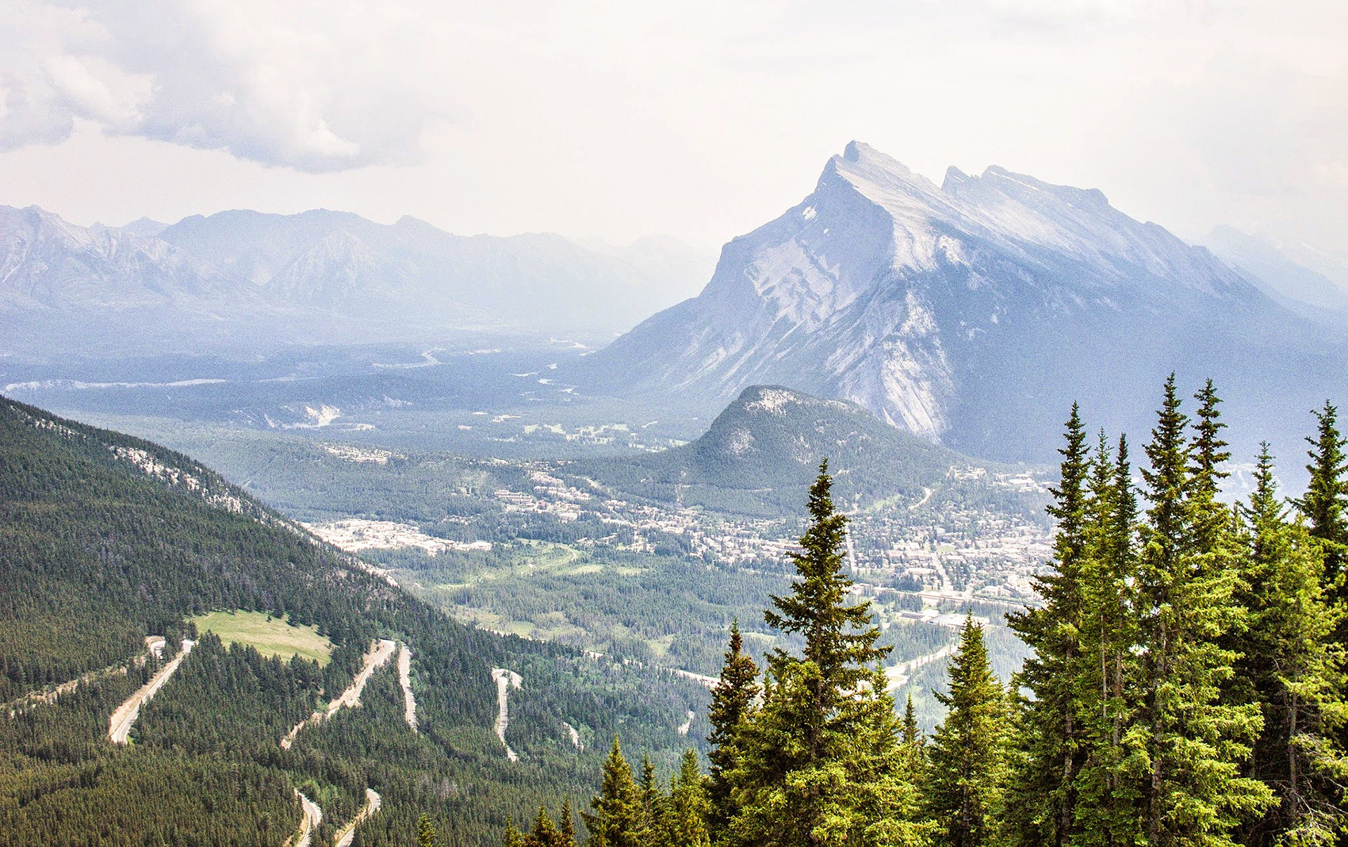 Wildfire smoke permeating the Canadian Rockies