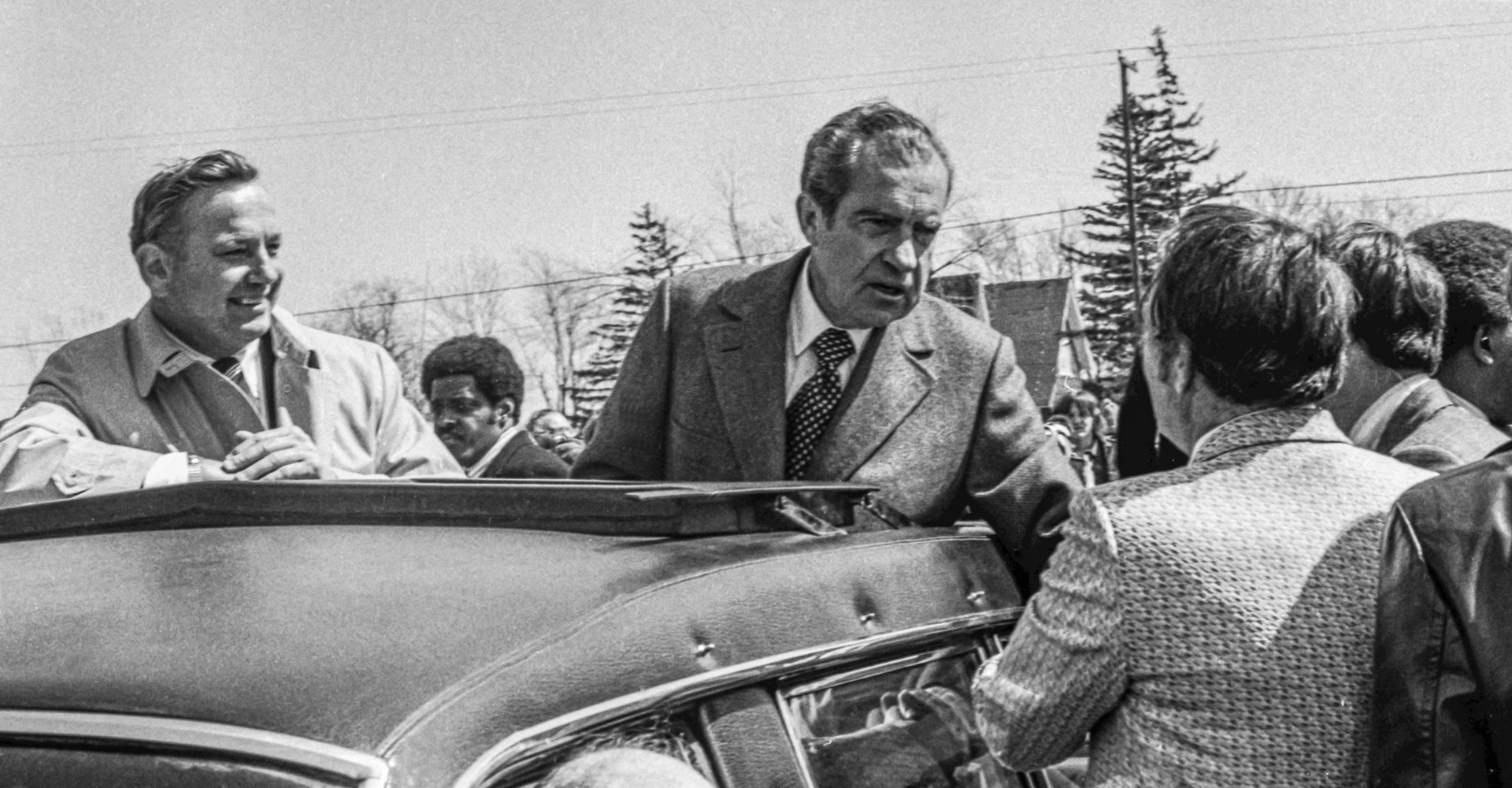 former Pres. Richard Nixon, on campaign tour in MI thumb