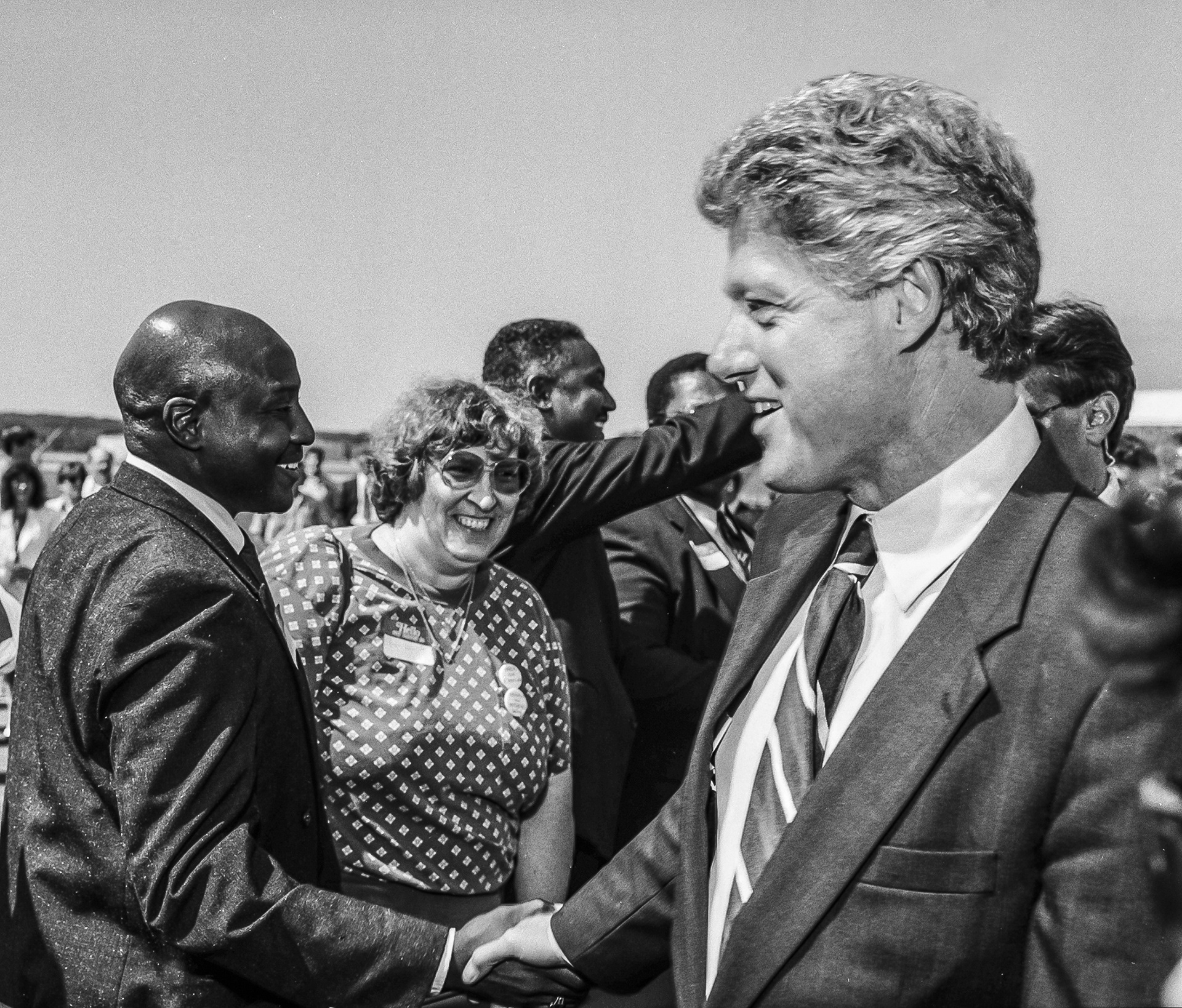 Bill Clinton at Oakland Airport, Pontiac