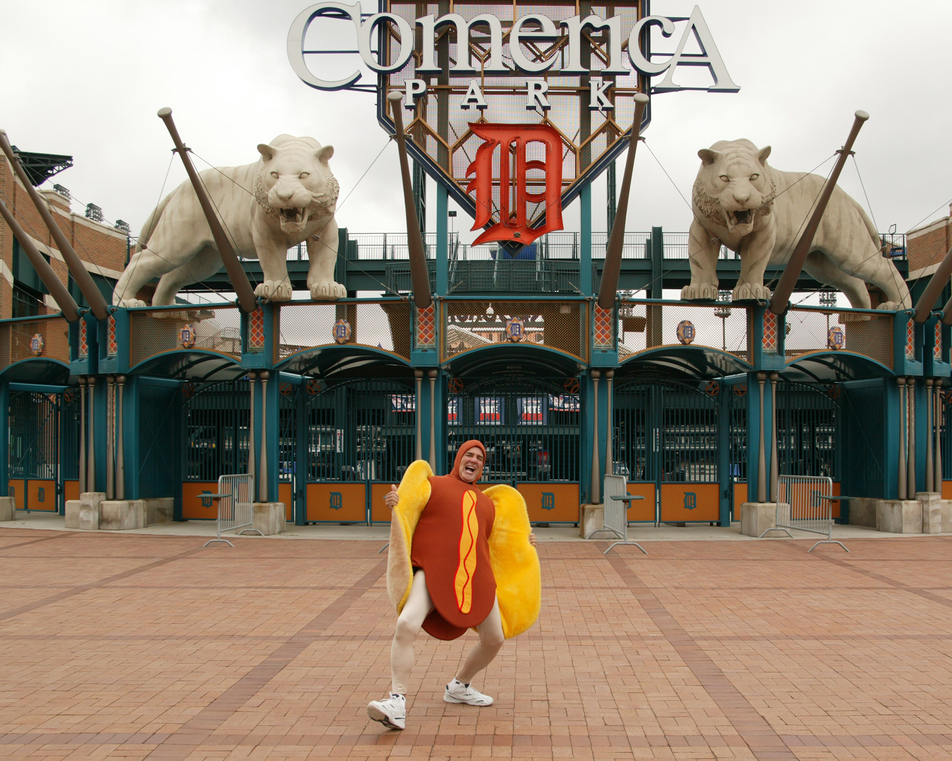 Hot dog man at Comerica Park