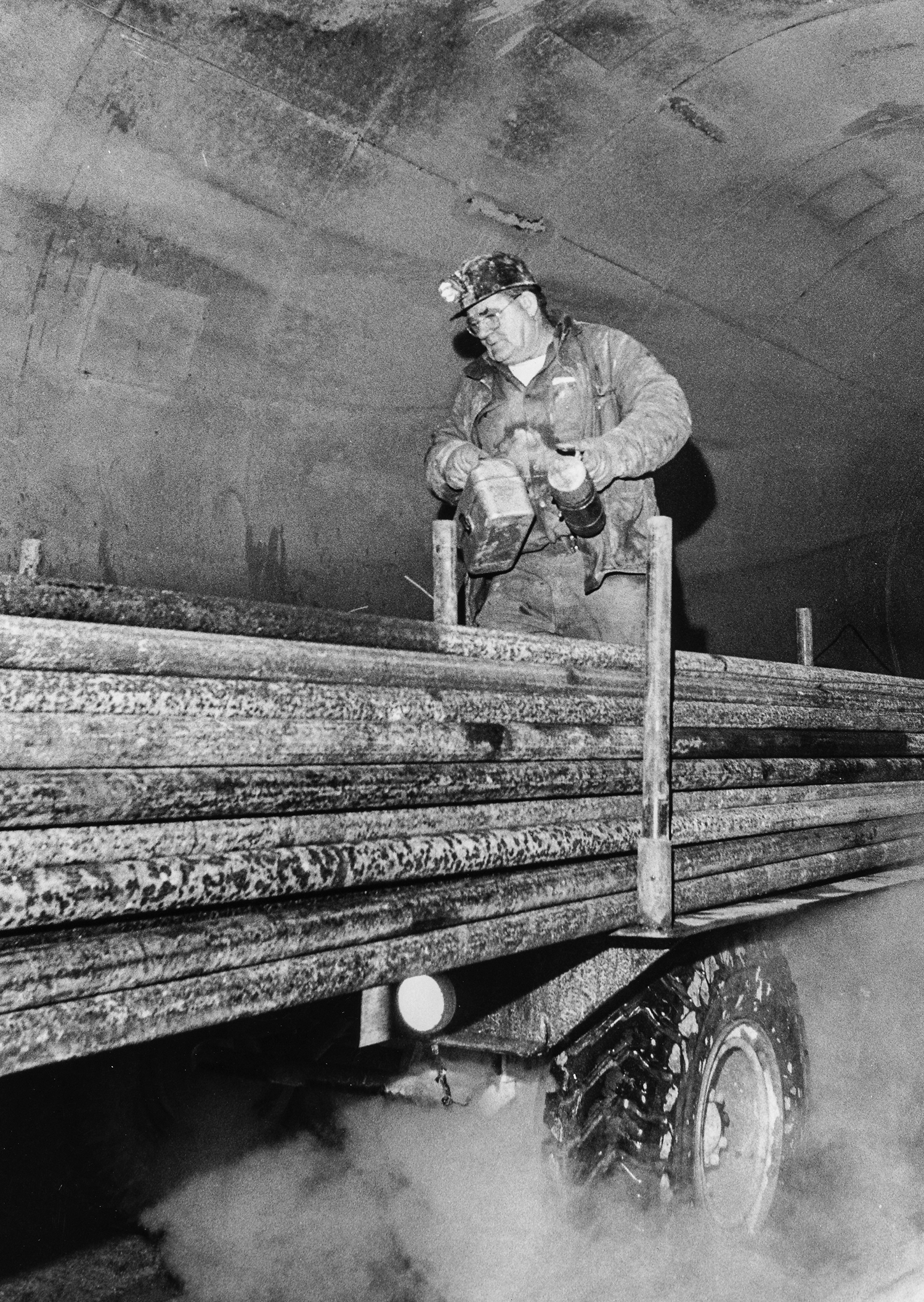 The Detroit water intake tunnel under construction