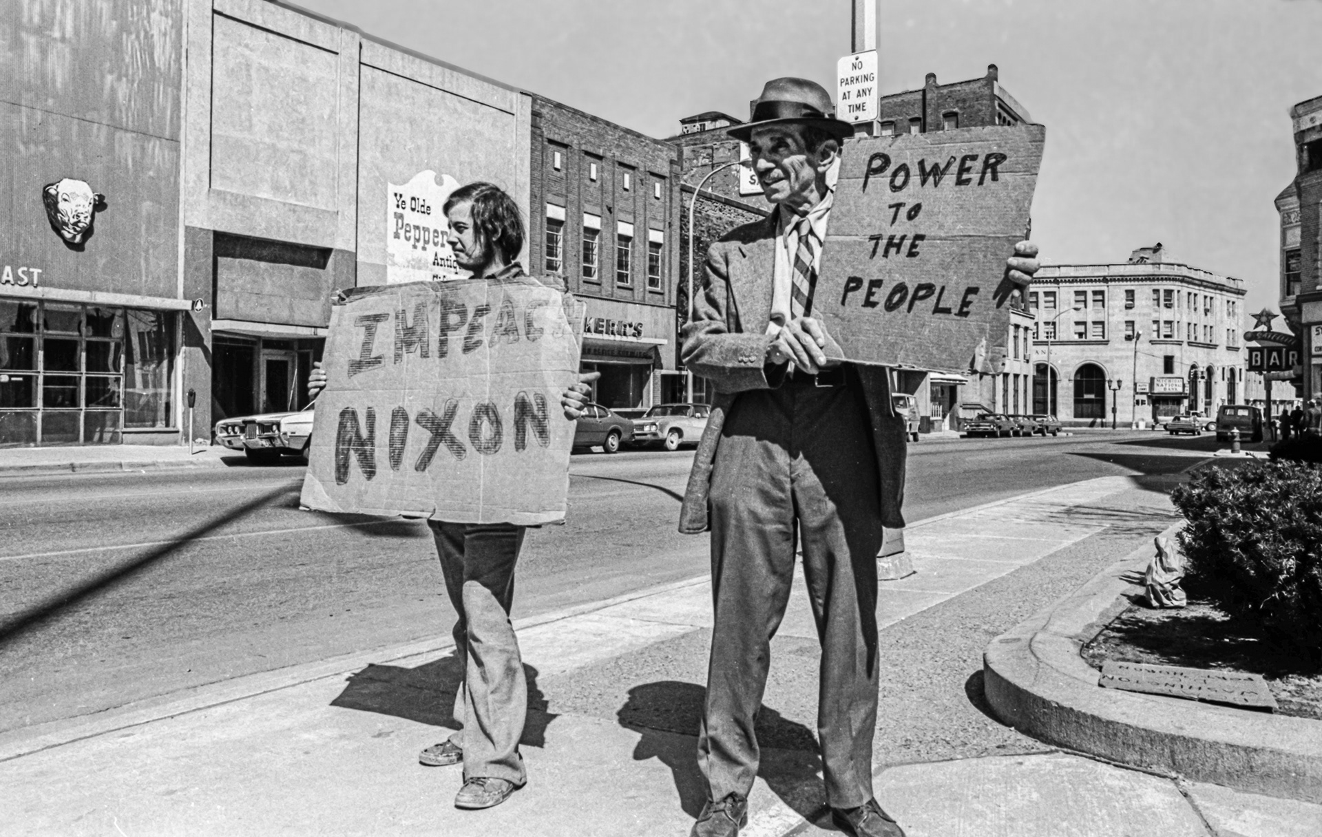 Alex and a much younger fellow protester