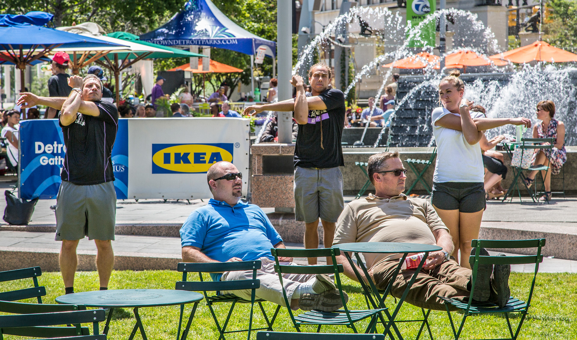 Campus Martius, Detroit, at lunchtime