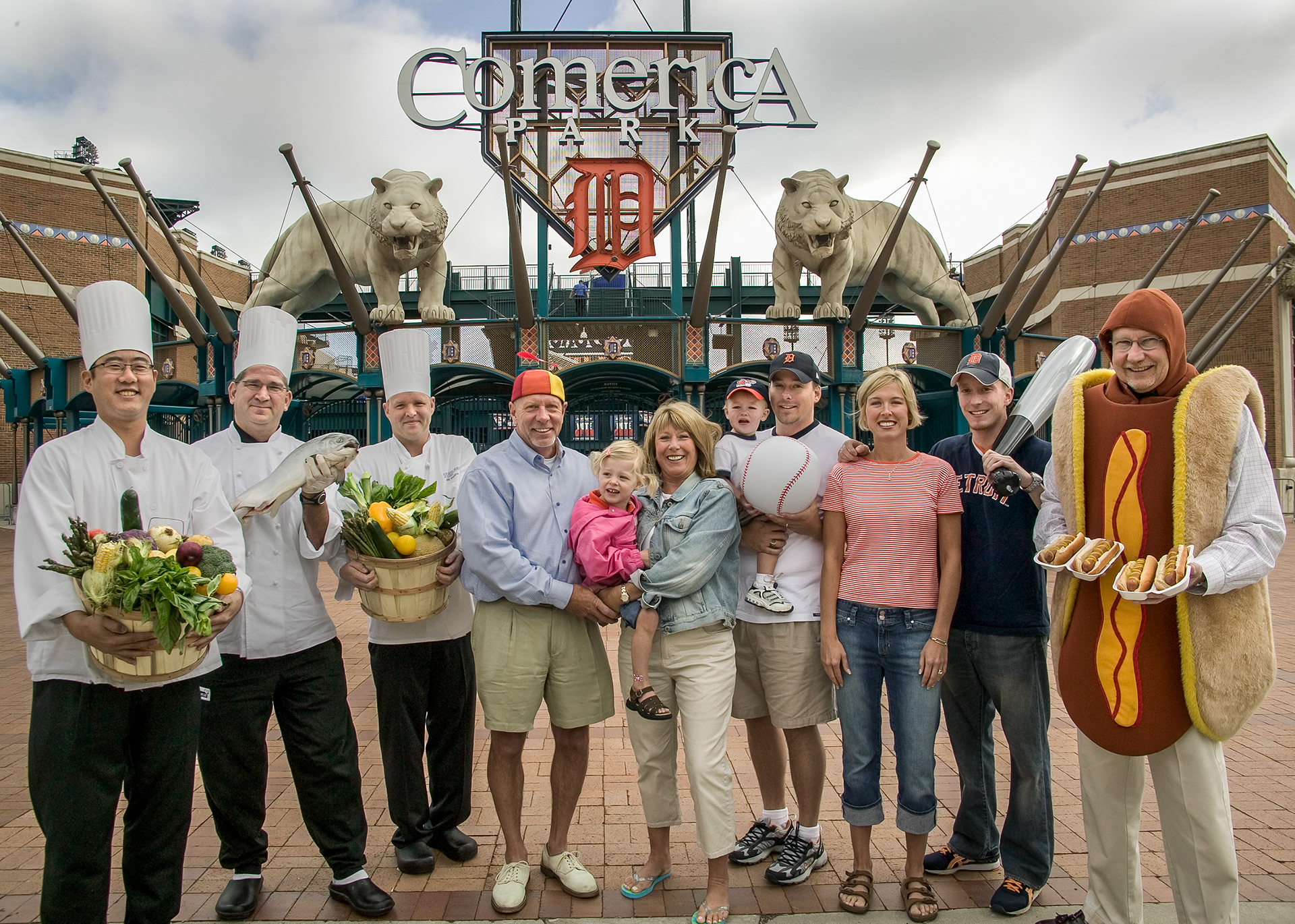 Bill Kruse and friends at Comerica Park