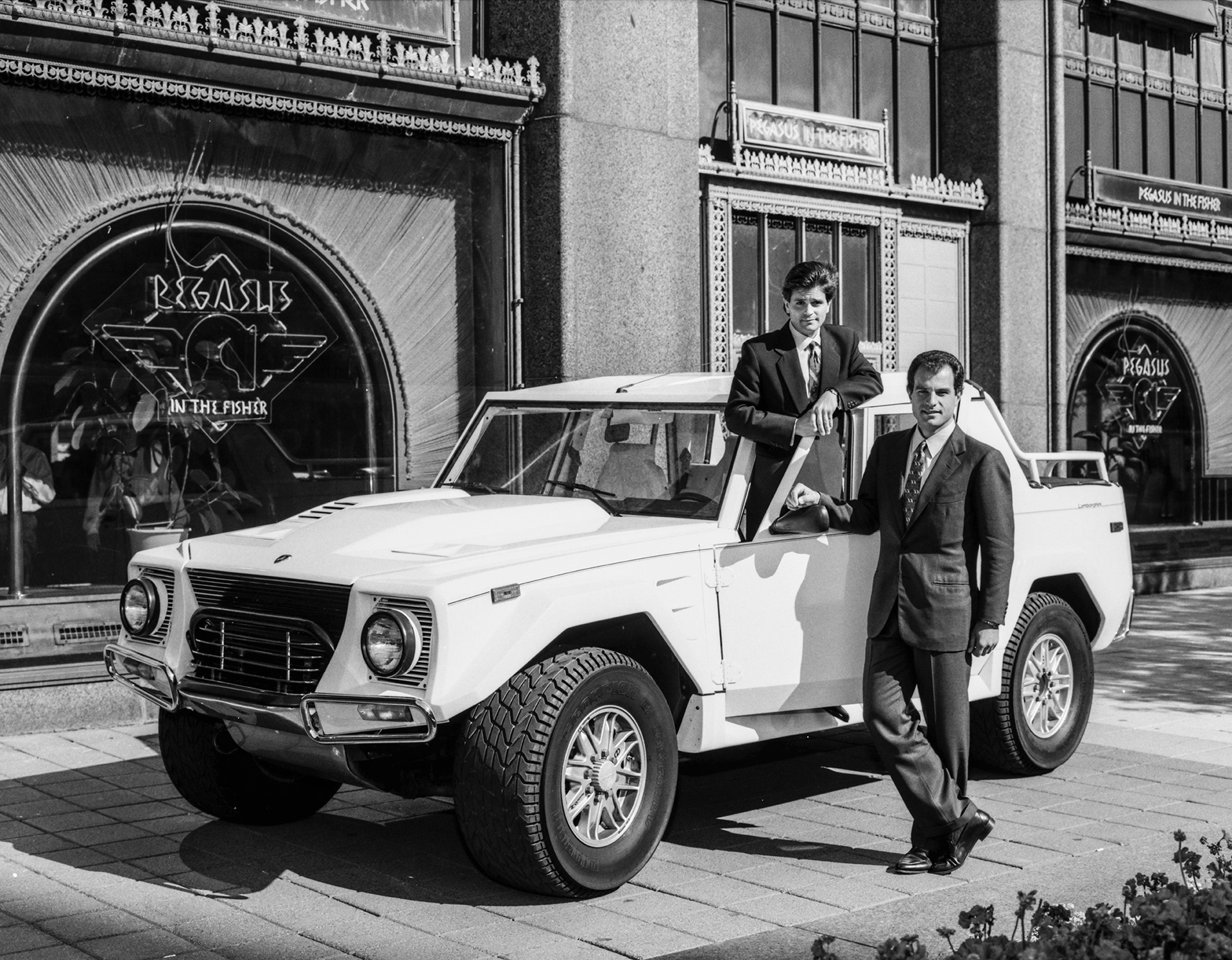 Lamborghini SUV at Fisher Building