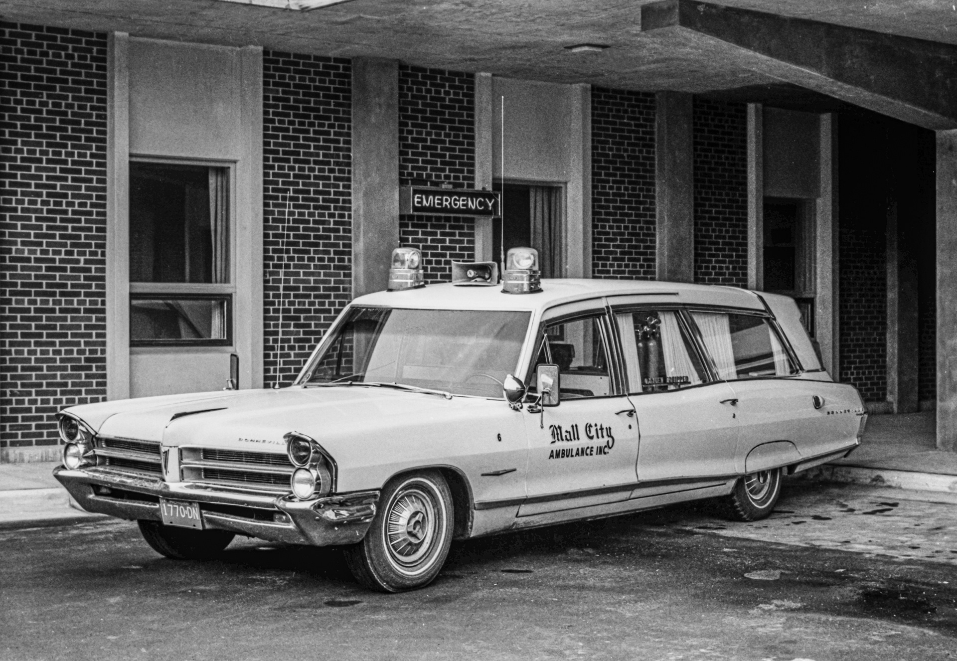 A classic Pontiac ambulance