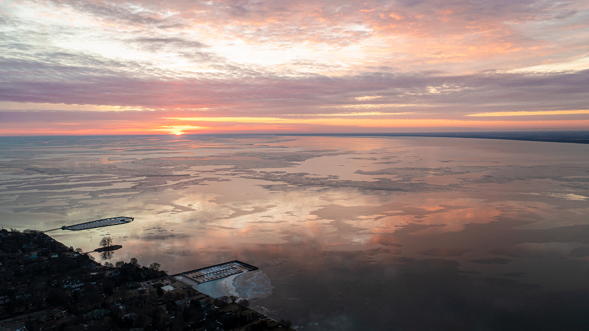 March 14, 2022 sunrise over Lake St Clair