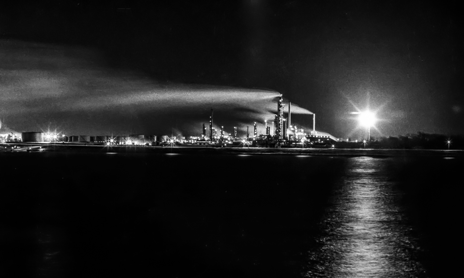 Petrochemical refineries in Sarnia, Ontario, across the St Clair River from Port Huron