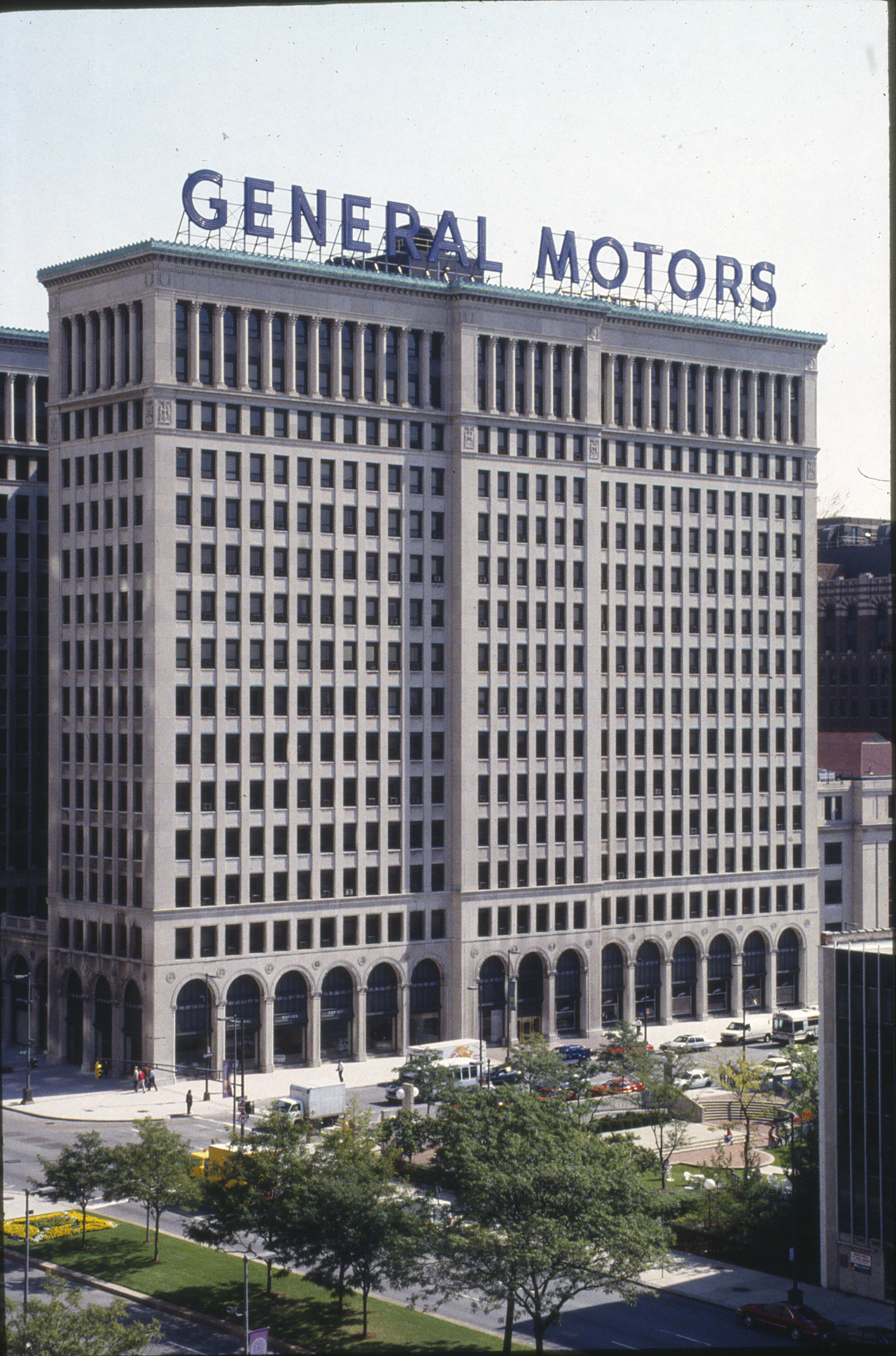 The GM Building in the 1980s