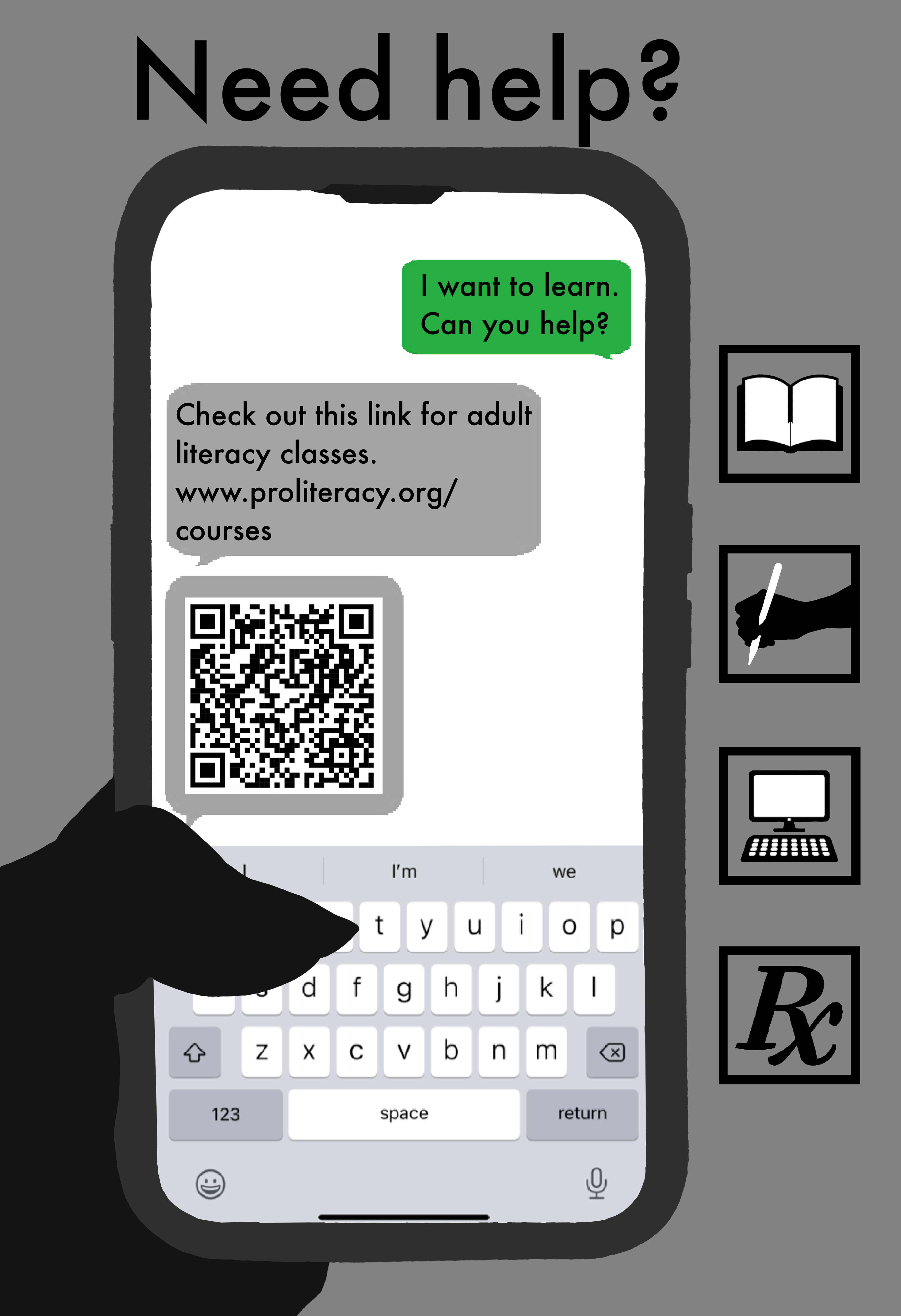 Illiteracy Poster - Procreate, 13" x 19", 2023