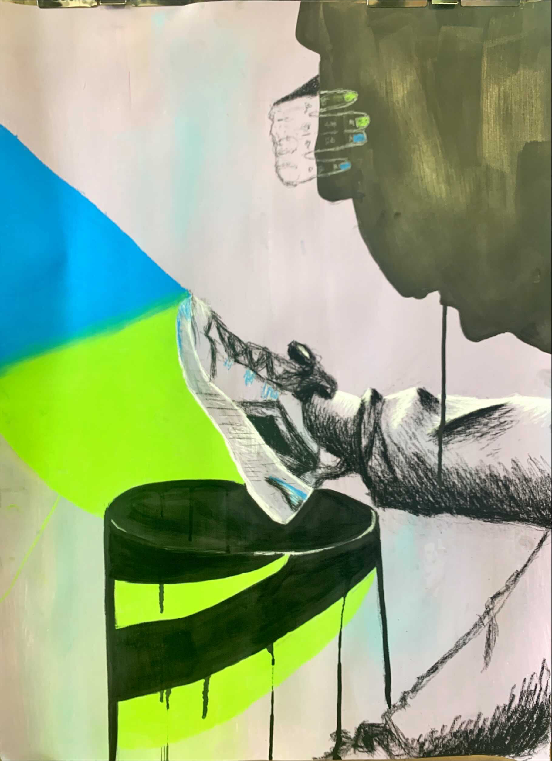 Graphic Drawing - Mixed Media on Stonehenge, 18" x 24"