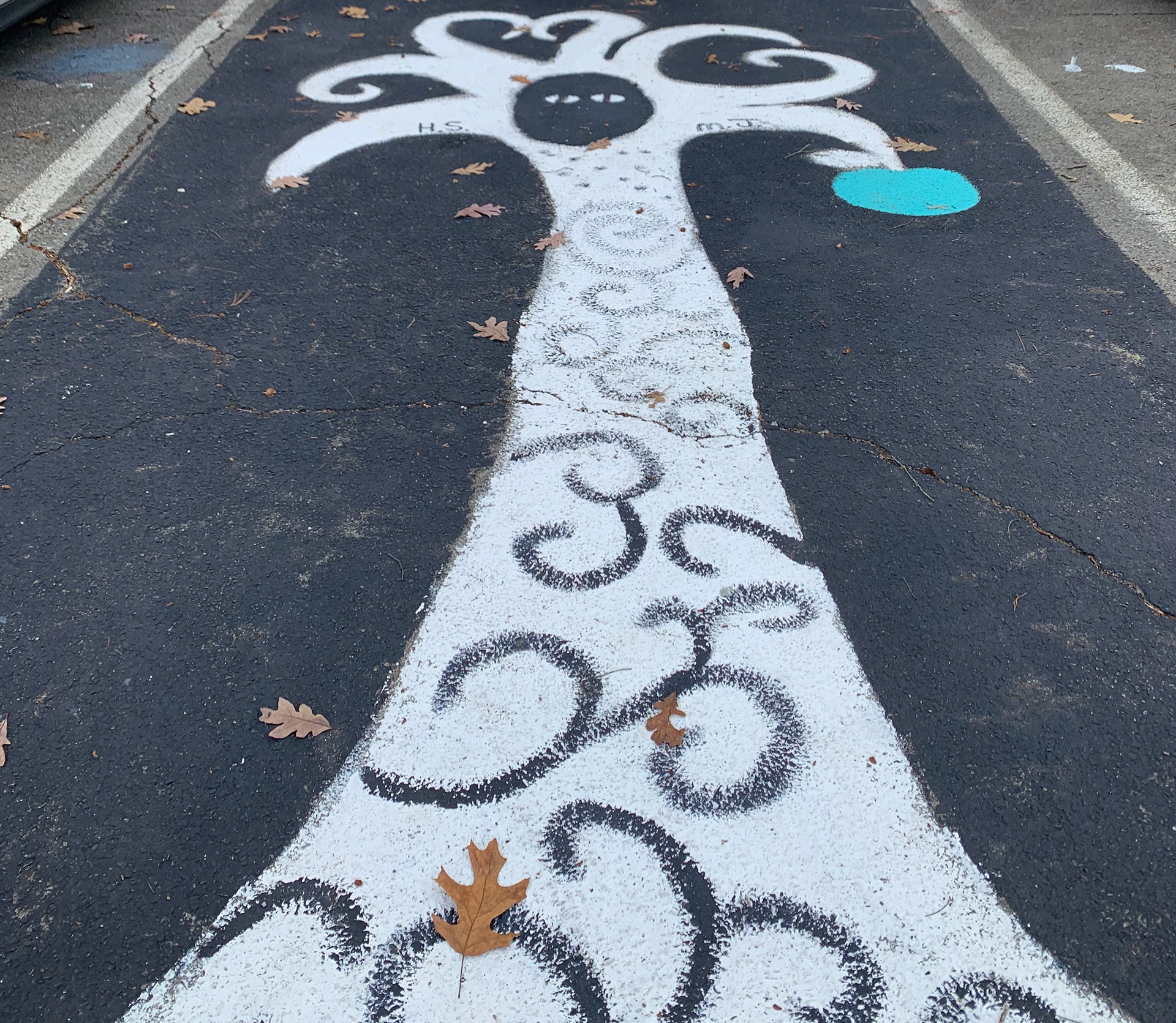 Parking Spot - Paint on Asphalt, 9' x 14'