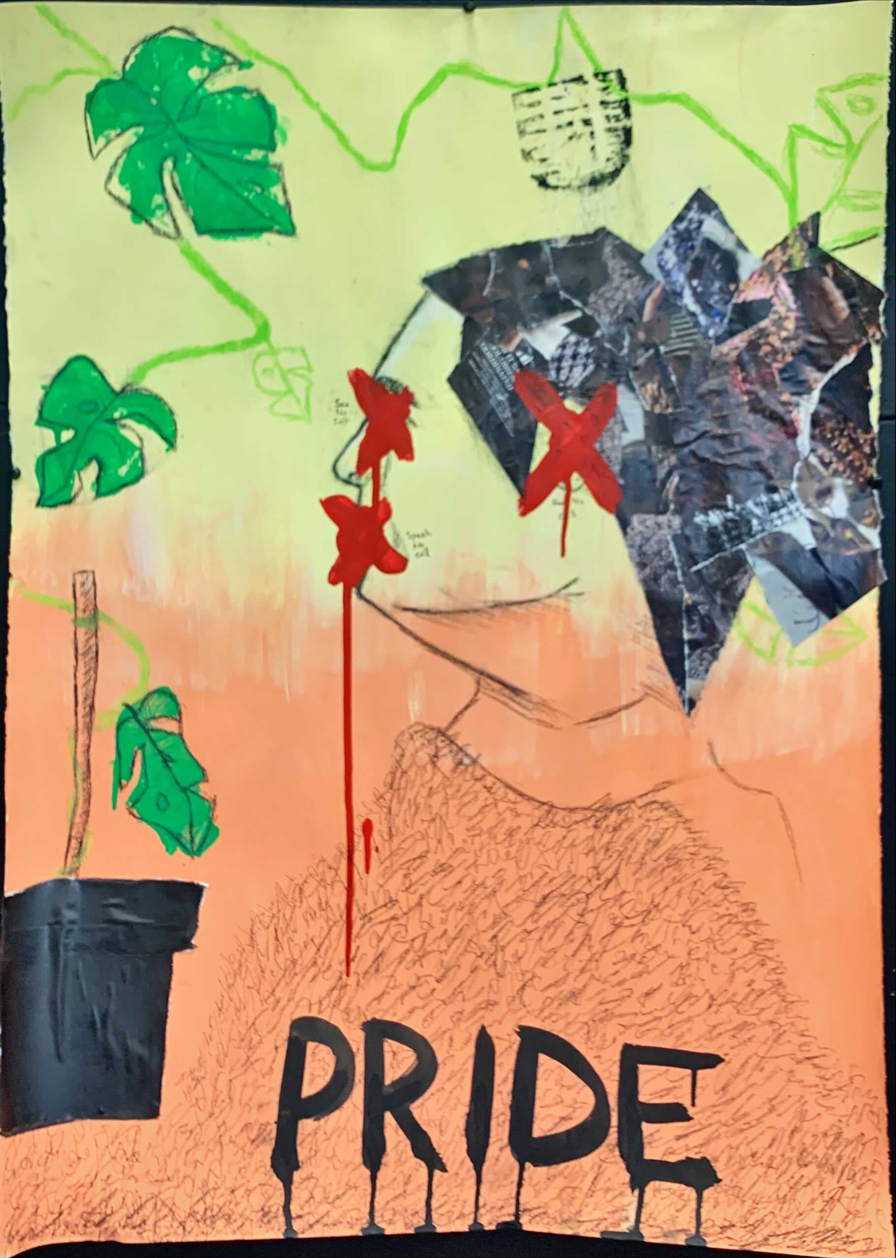 Pride Portrait - Mixed Media on Stonehenge, 18" x 24"