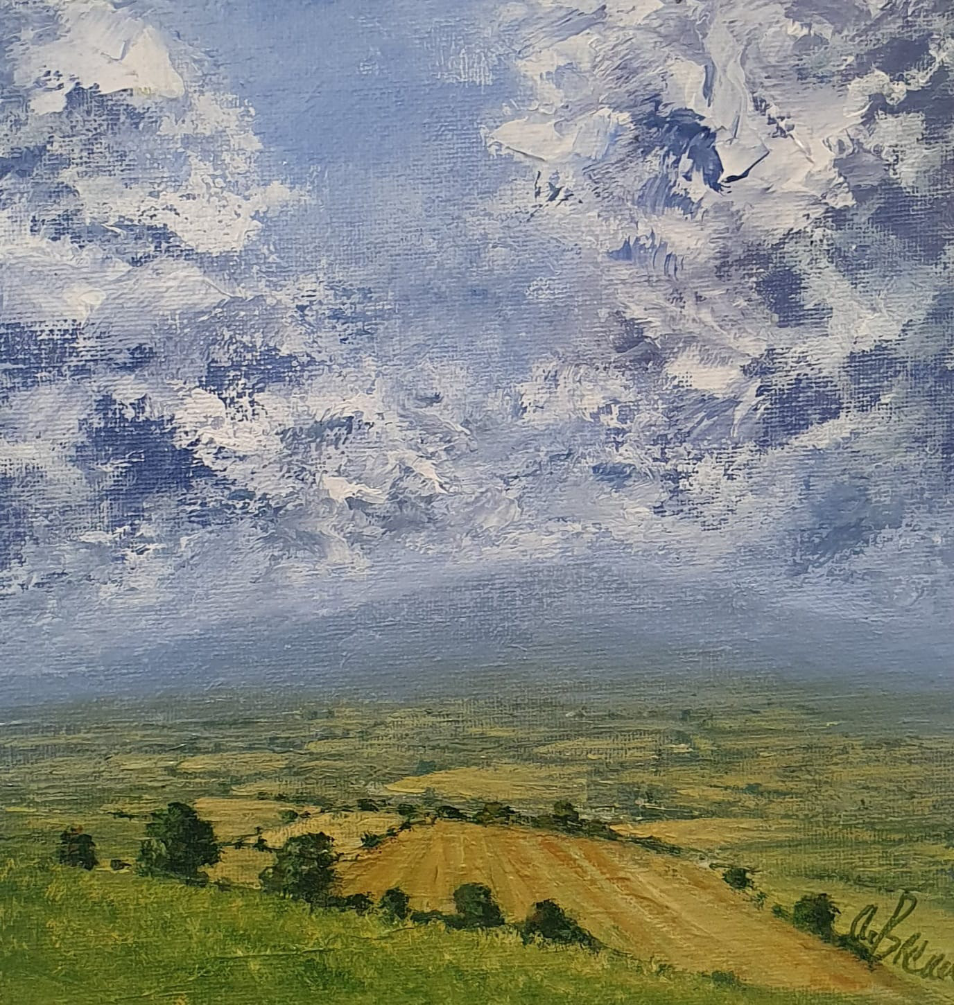 SOLD - View of Home, Canvas 8" x 8", Framed 14" x 14" - €250