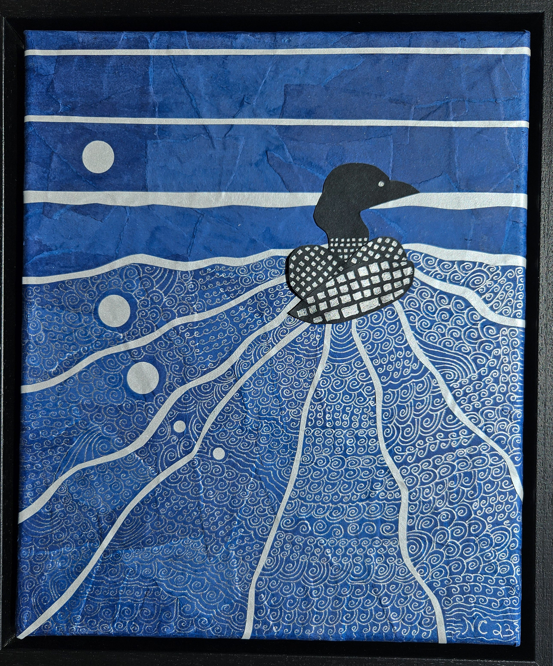 Loon in moonlight