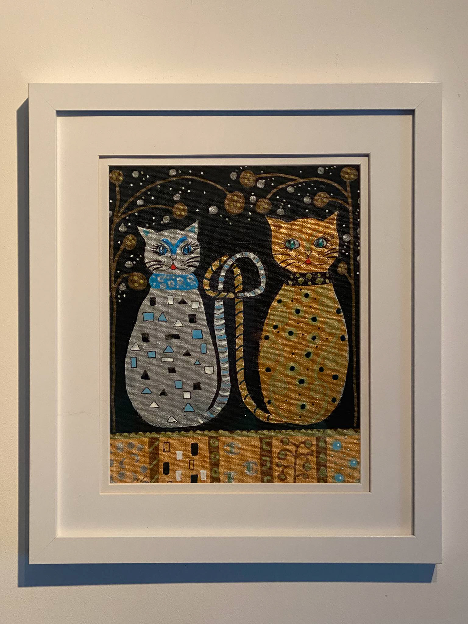 'Tail of 2 Kitties' - 8"x 10" Canvas, Framed €60