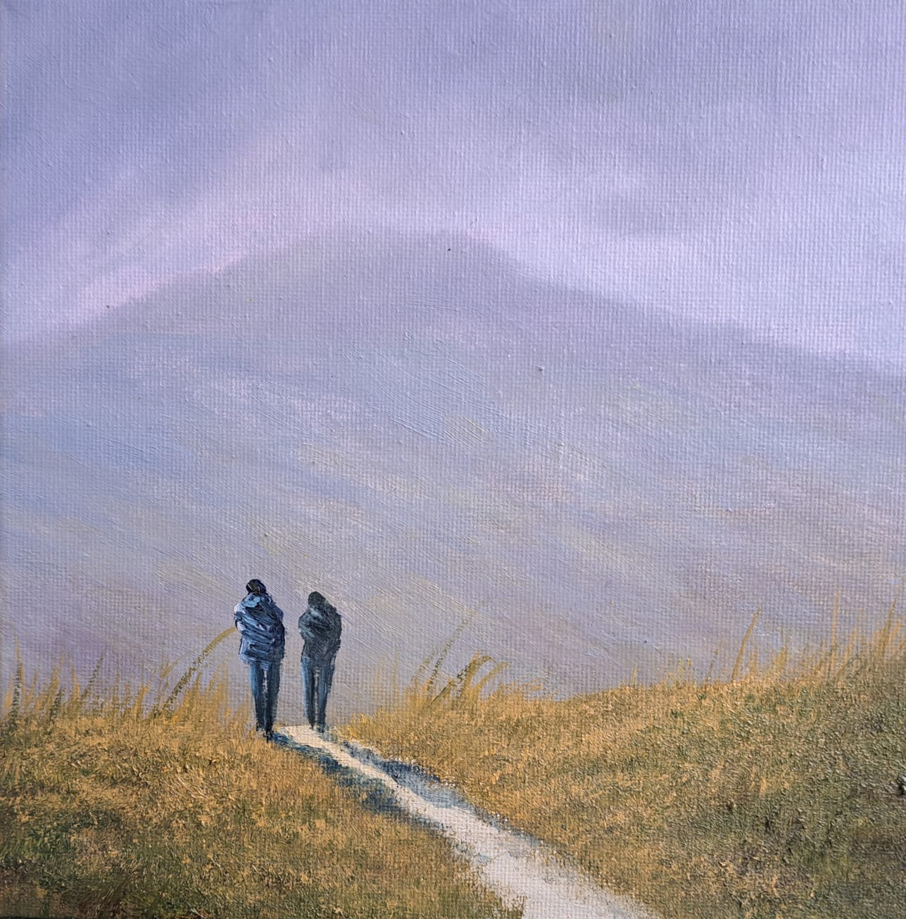 (6) Over the Hill, 8" x 8", framed 14" x 14" €250