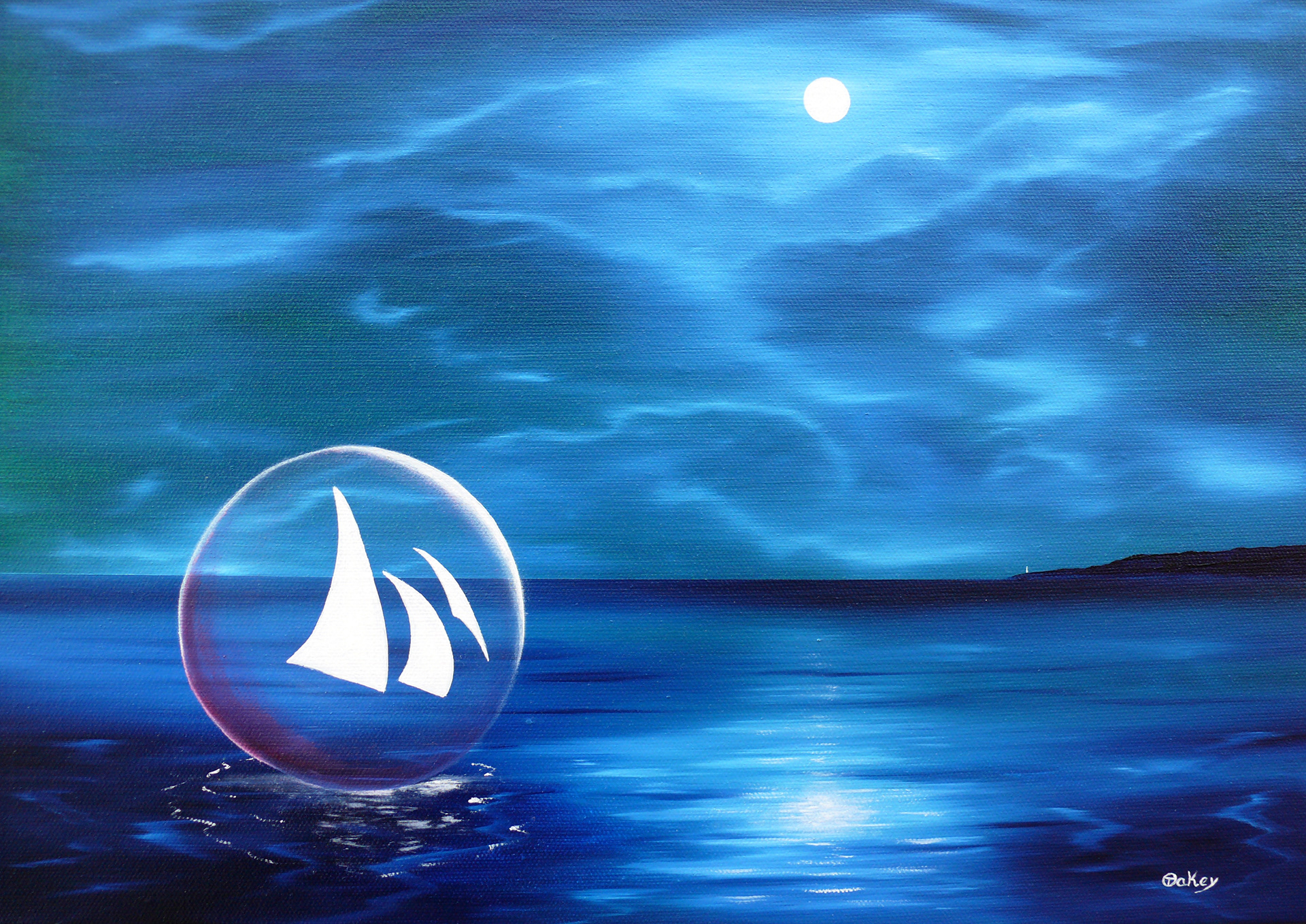 Transcendental transportation. Inspired by moonlight on The Copper Coast.