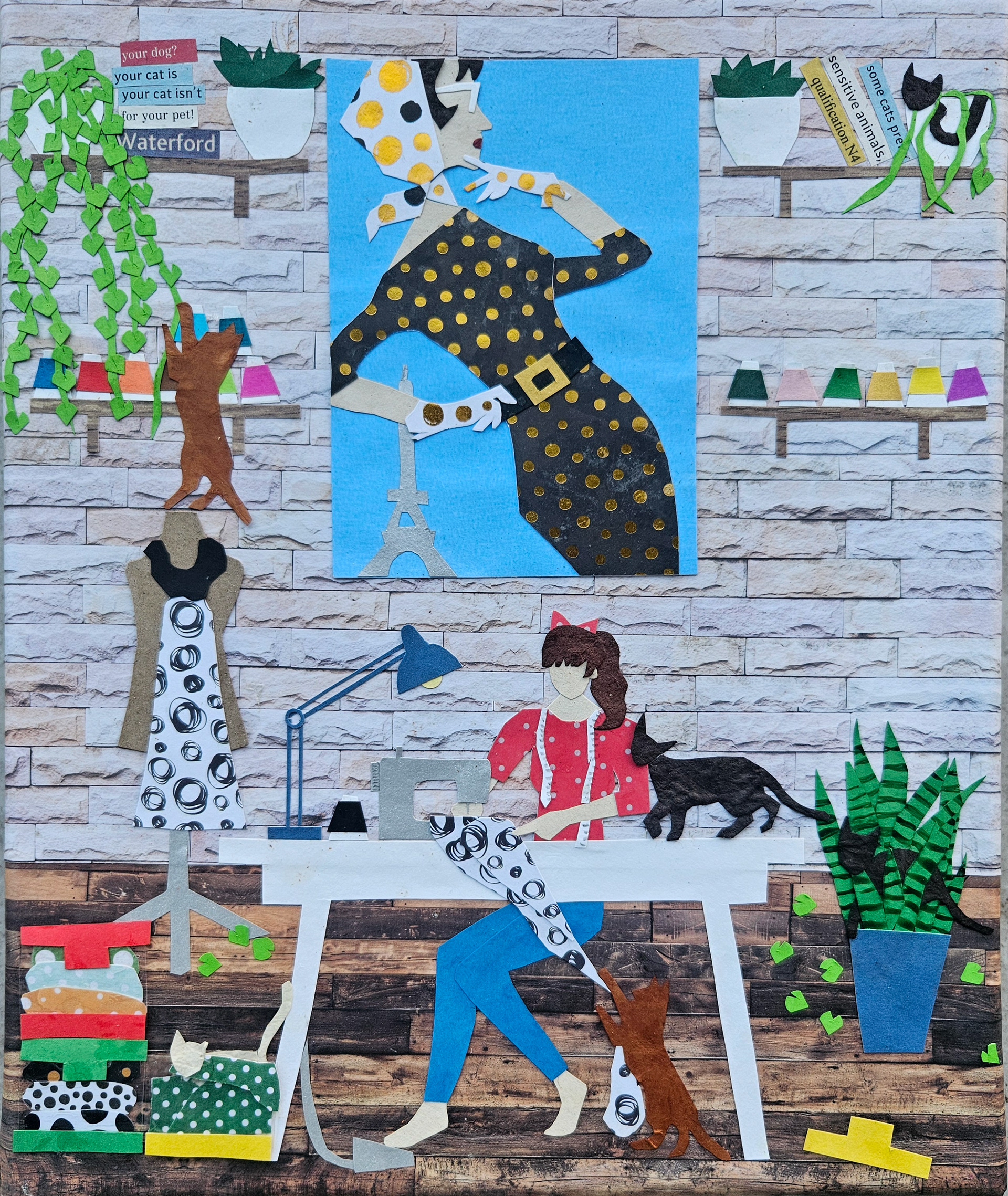 Frocks and Felines  10" x 12" - €75 unframed