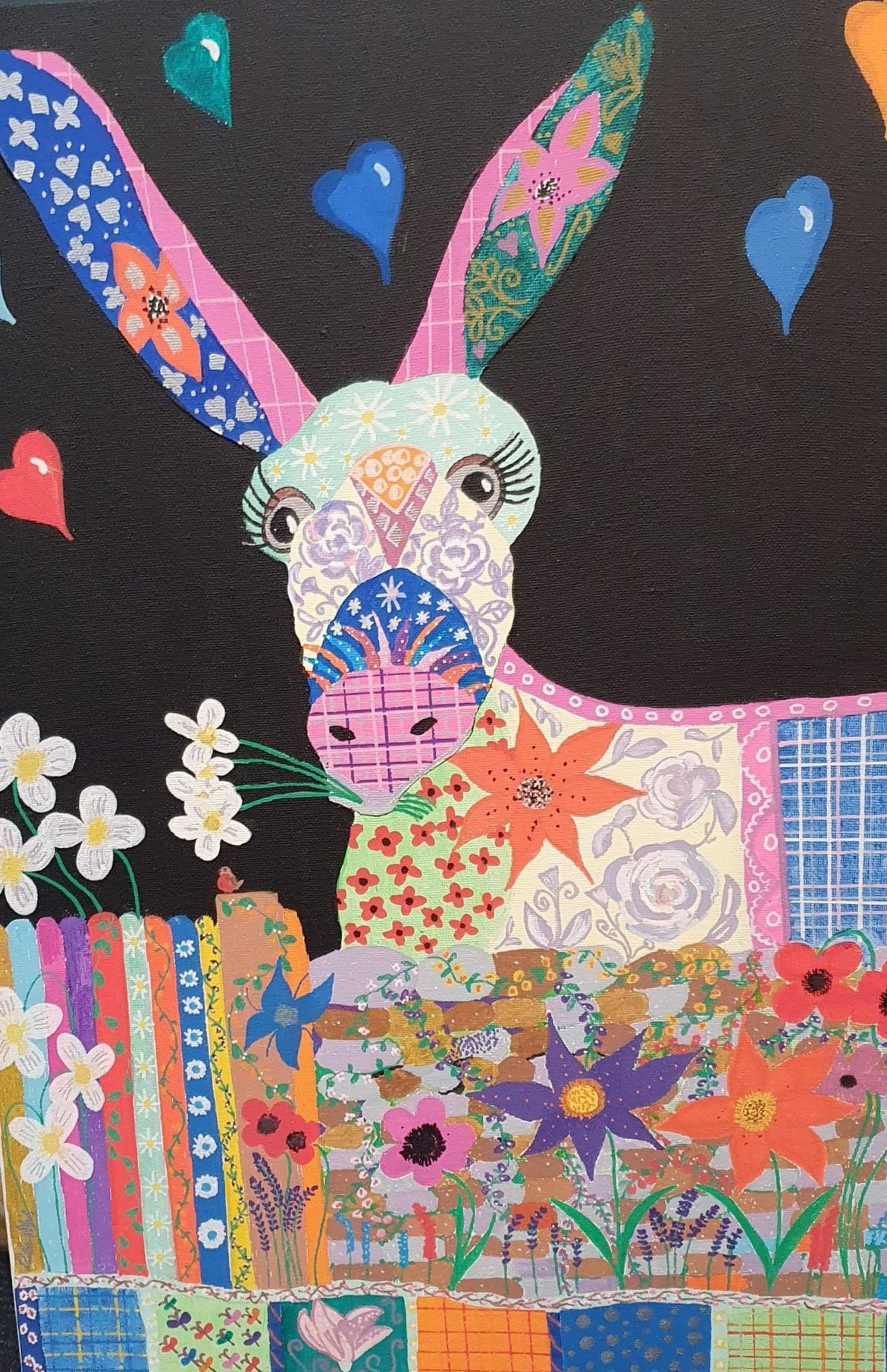 Donkey Oaty  - Original acrylics on canvas. by Artist Debra Collins. €200