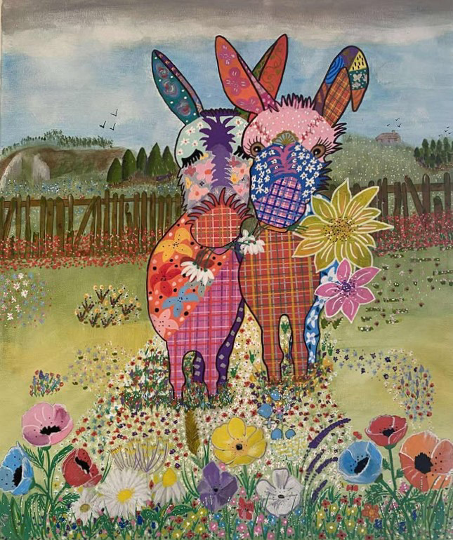 'Two are better than one'  Acrylic on canvas by artist Debra Collins  24”x20” -  €200