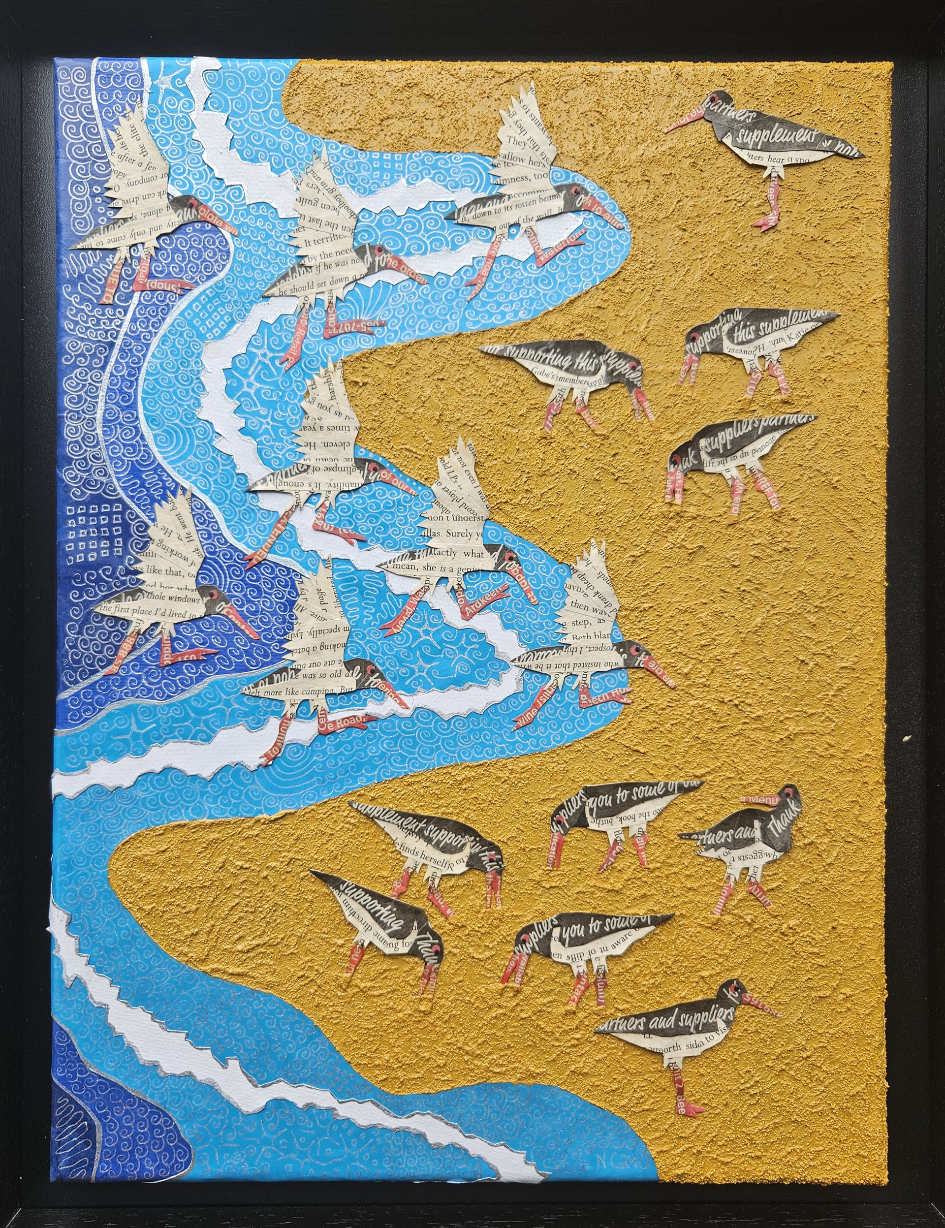 Oystercatchers - 12 x 16 inches, 15 x 19 inches, framed - Black Wood €120