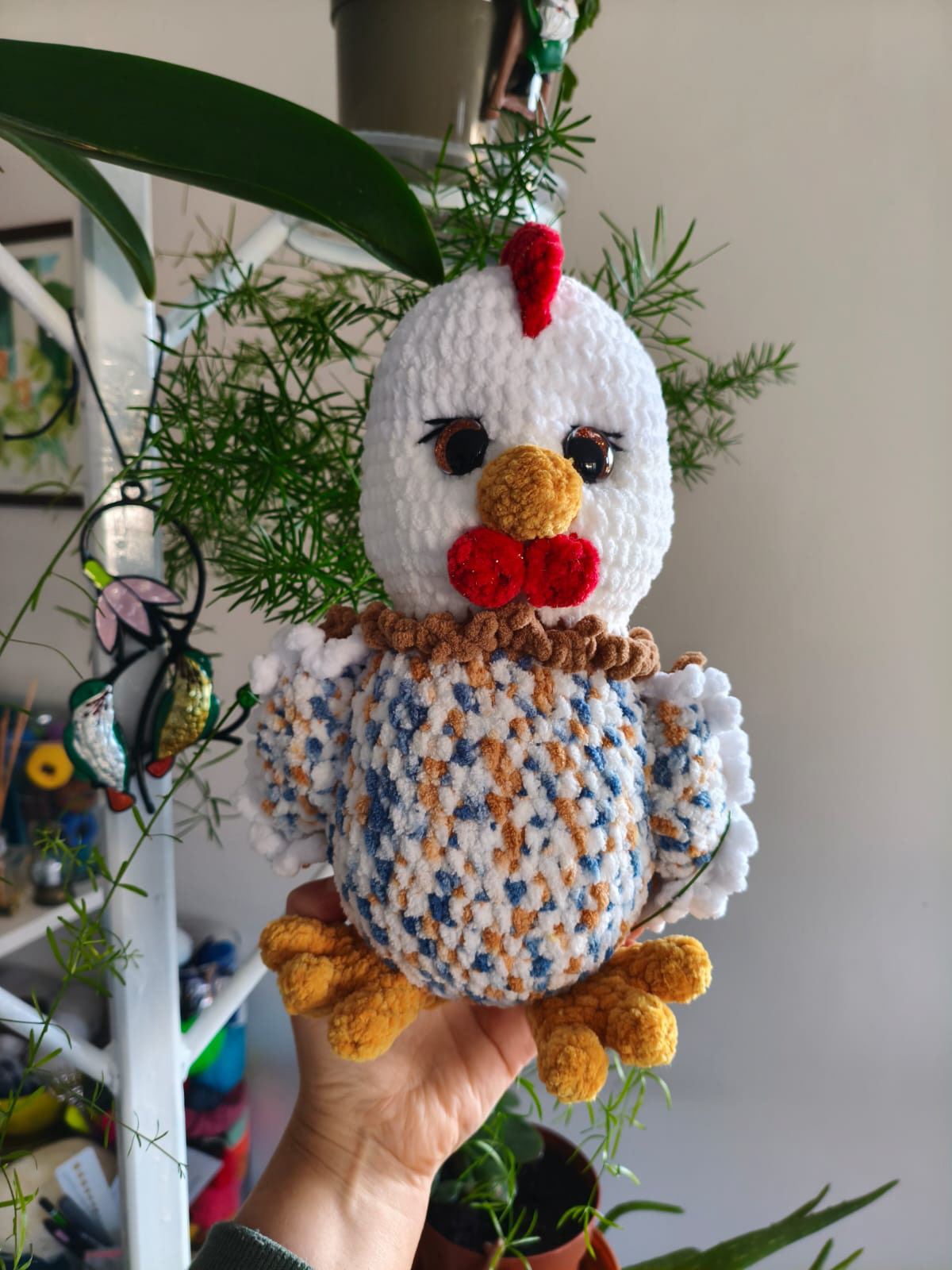 Chicken, soft yarn 11" €35