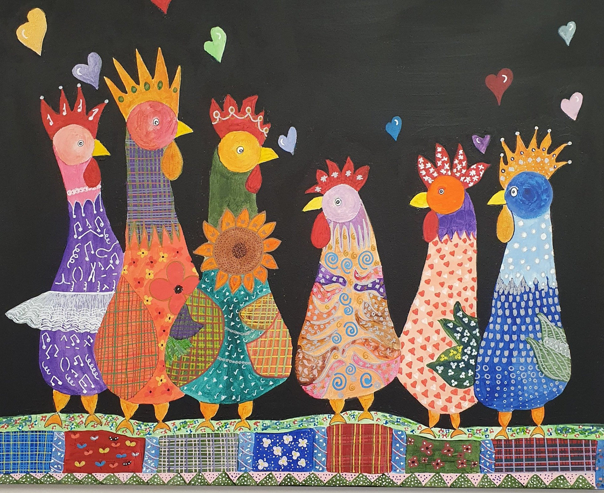 "Chicks with Attitude" Original Acrylics by Artist Debra Collins €200