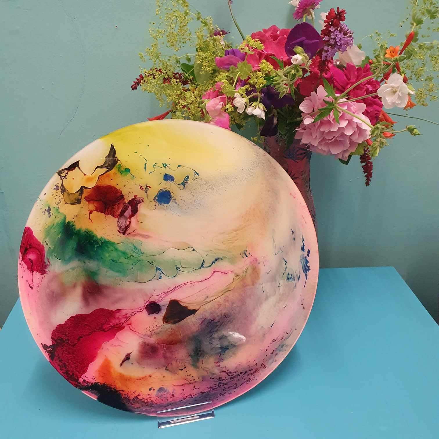 Paint Pour on Acrylic, 12" - Special Offer €25