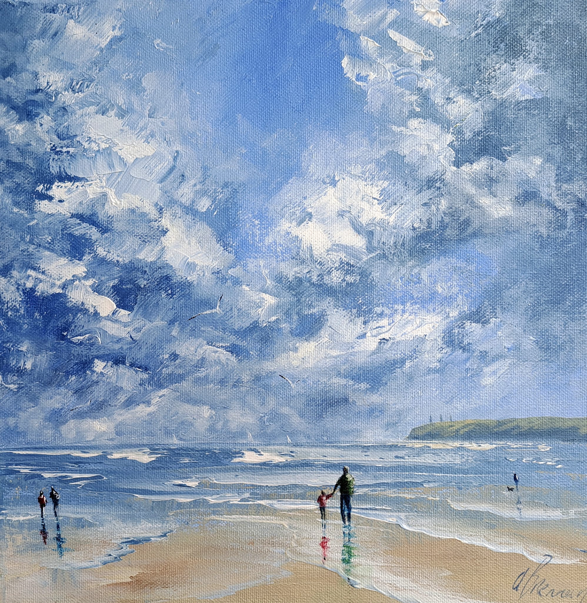 Hazy day, Tramore, 12" x 12", framed 18" x 18" €385