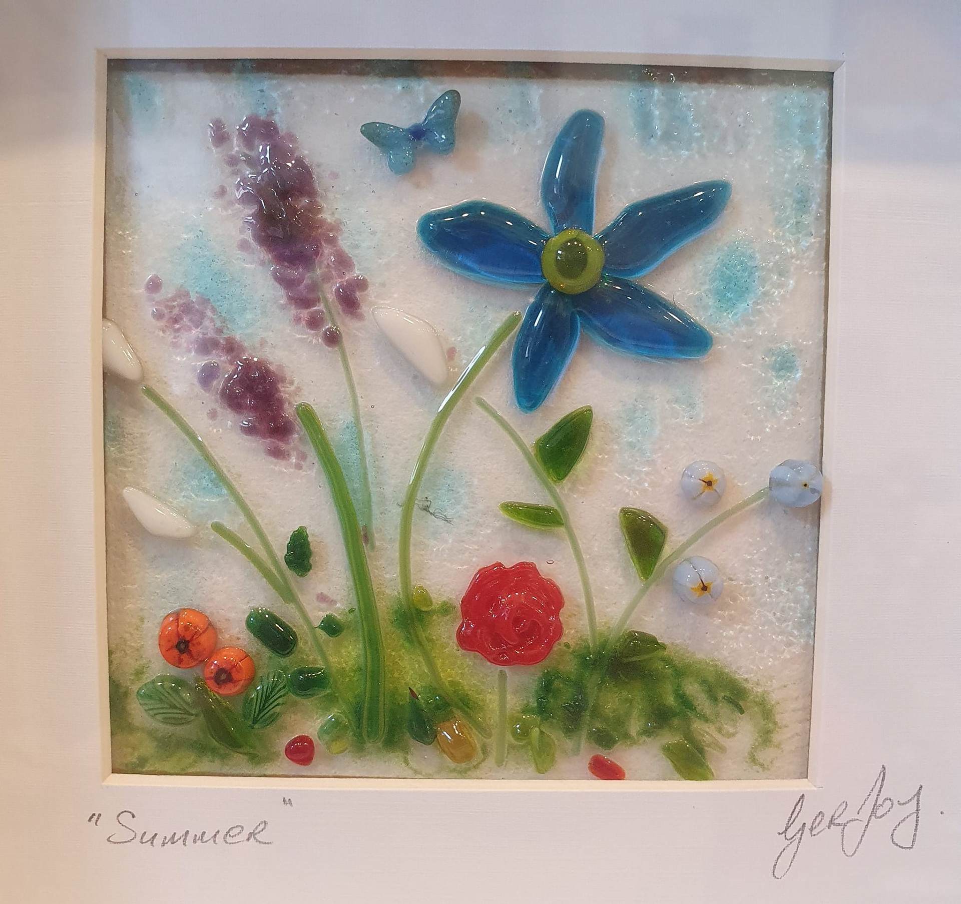 Fused Glass Art, Framed - Floral Themed from €45
