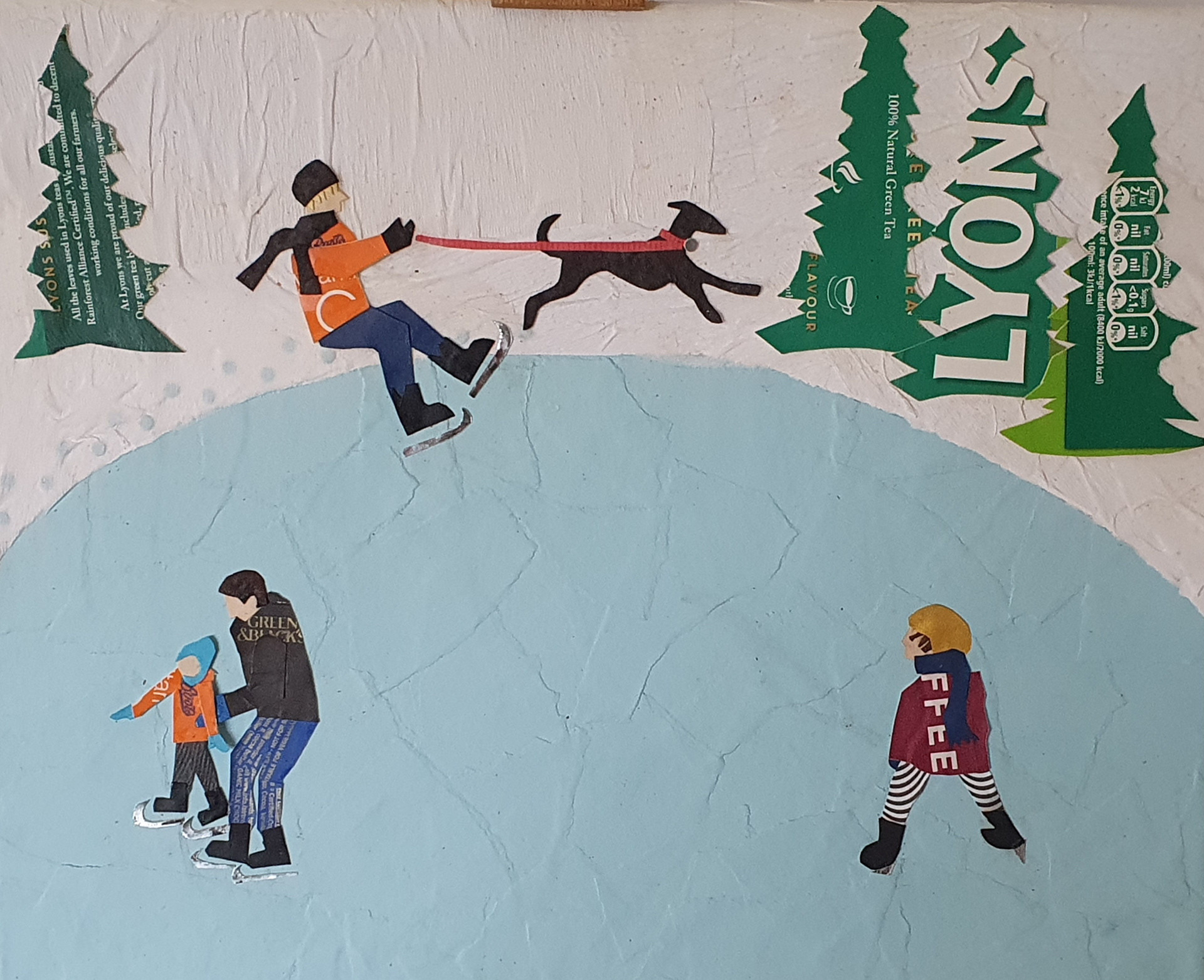 Icy escapades - 10 x 12 inches plastic wrap without frame €35 or with plain black frame €70