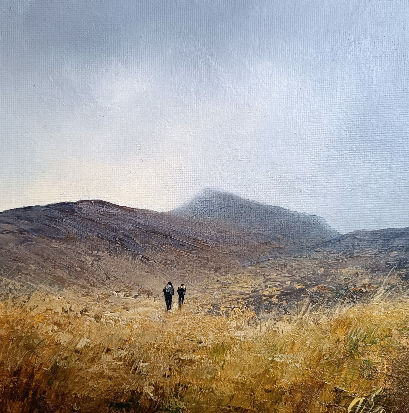 Curraheen trail in the Comeraghs, Oil on Canvas 8" x 8" Framed 13" x 13" €250